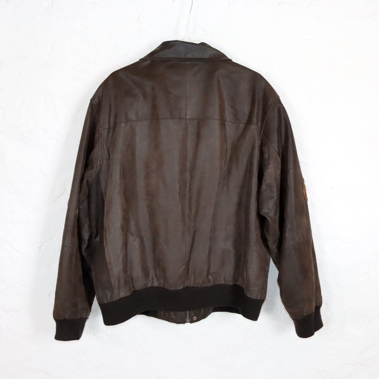 Vintage 80s 90s MONTES leather jacket biker jacket dark brown Army L