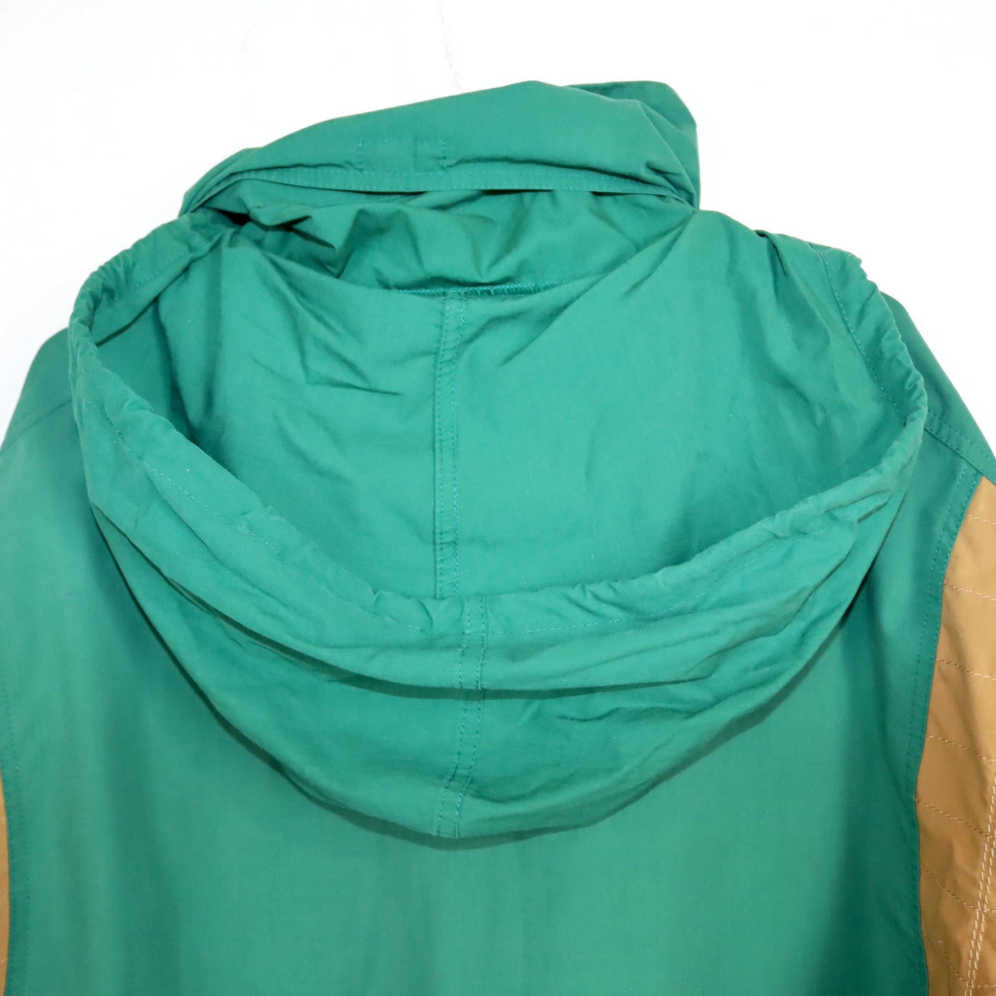 Vintage 80s 90s FILA thin jacket transition jacket green beige with hood L