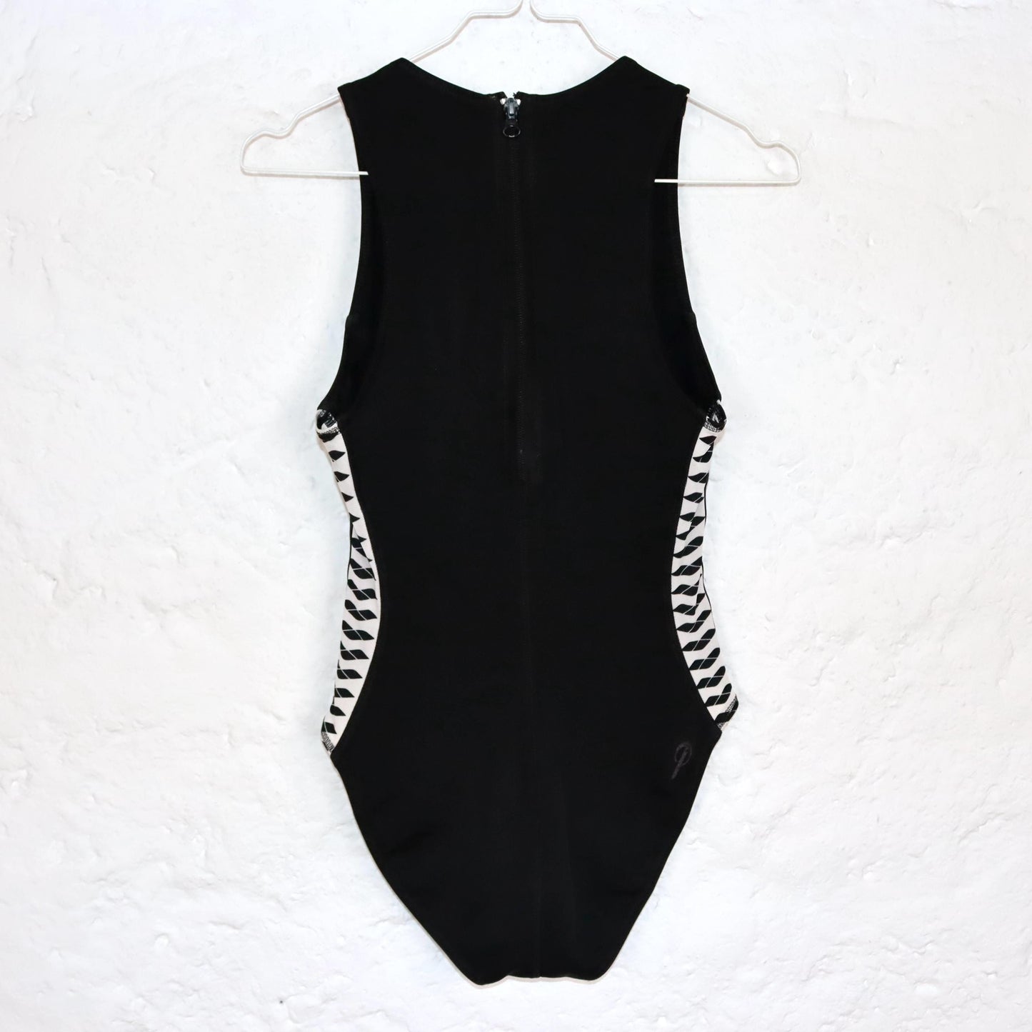 Vintage 80s 90s ARENA swimsuit bodysuit black white 36