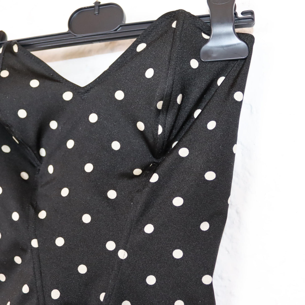 Vintage 80s 90s ANNCLUB bodysuit swimsuit bandeau body tube top dotted to tie S