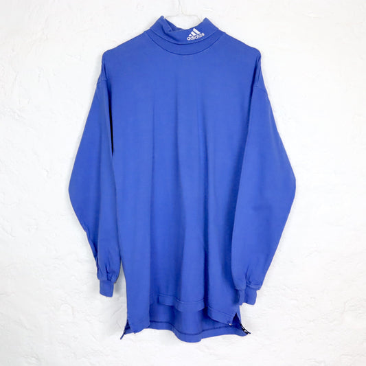 Vintage 80er 90er ADIDAS Shirt Rollkragenshirt langarm blau S