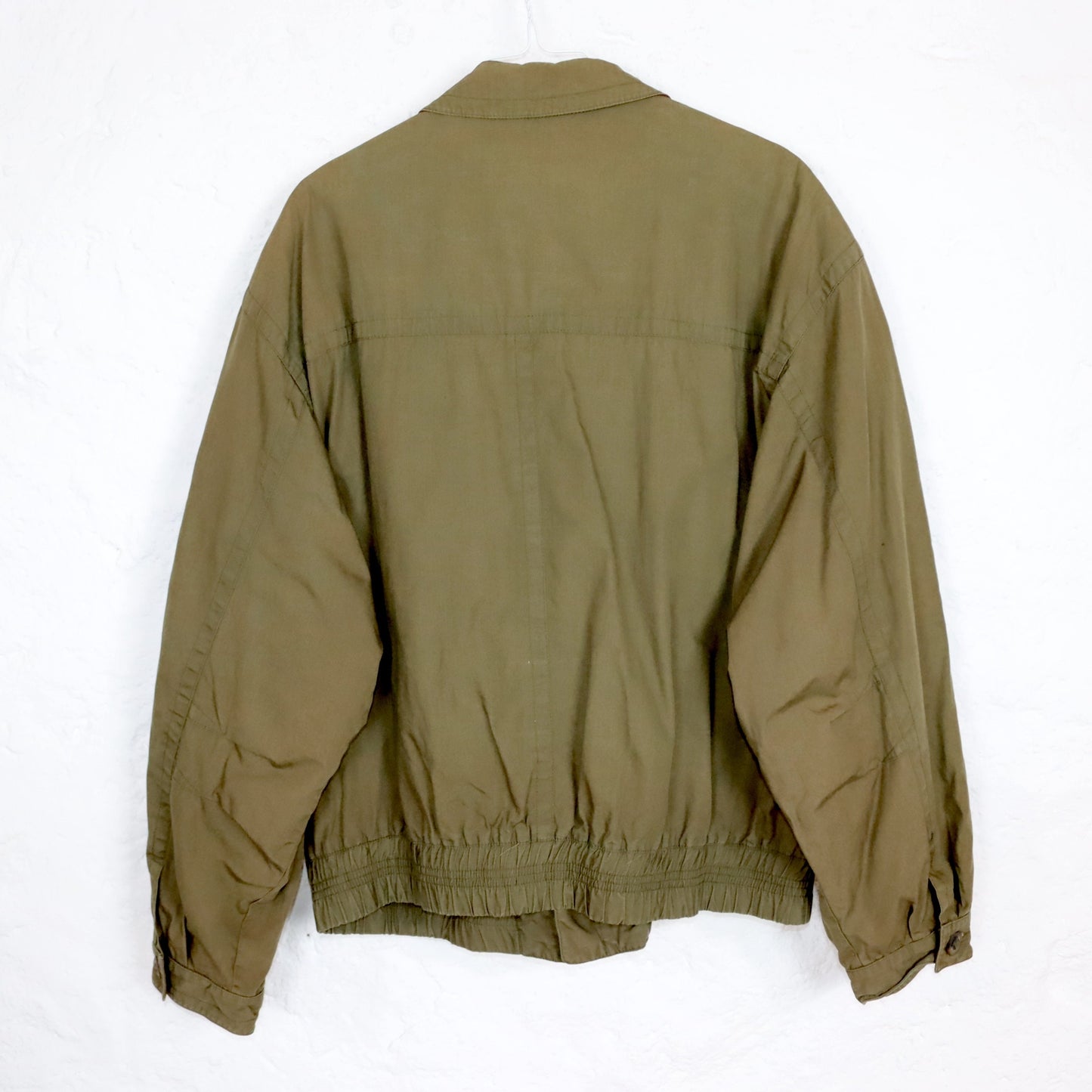 Vintage 80s 90s STRATOS lightweight jacket khaki shoulder pads L