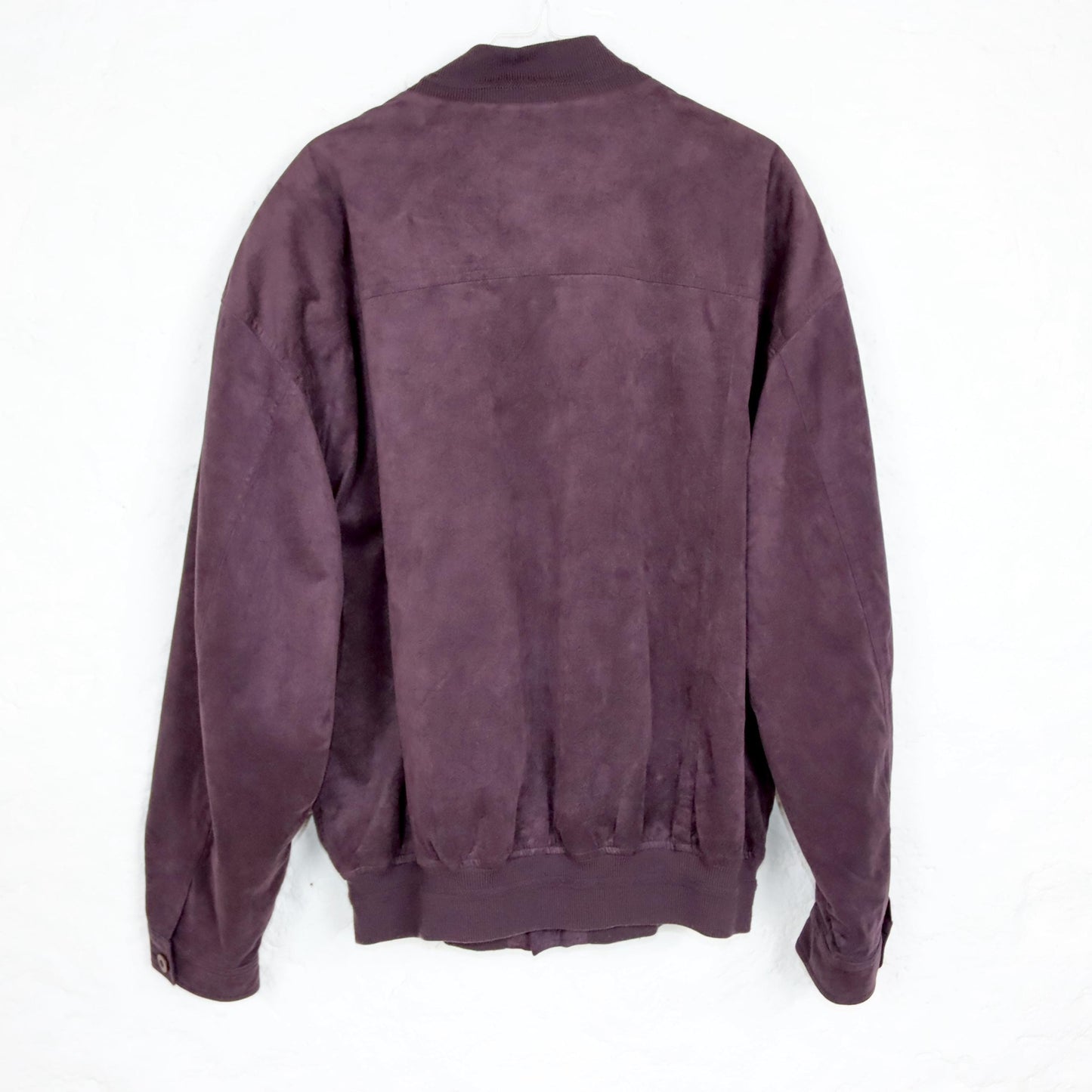 Vintage 80s 90s ODERMARK bomber jacket blouson suede look purple 54 L