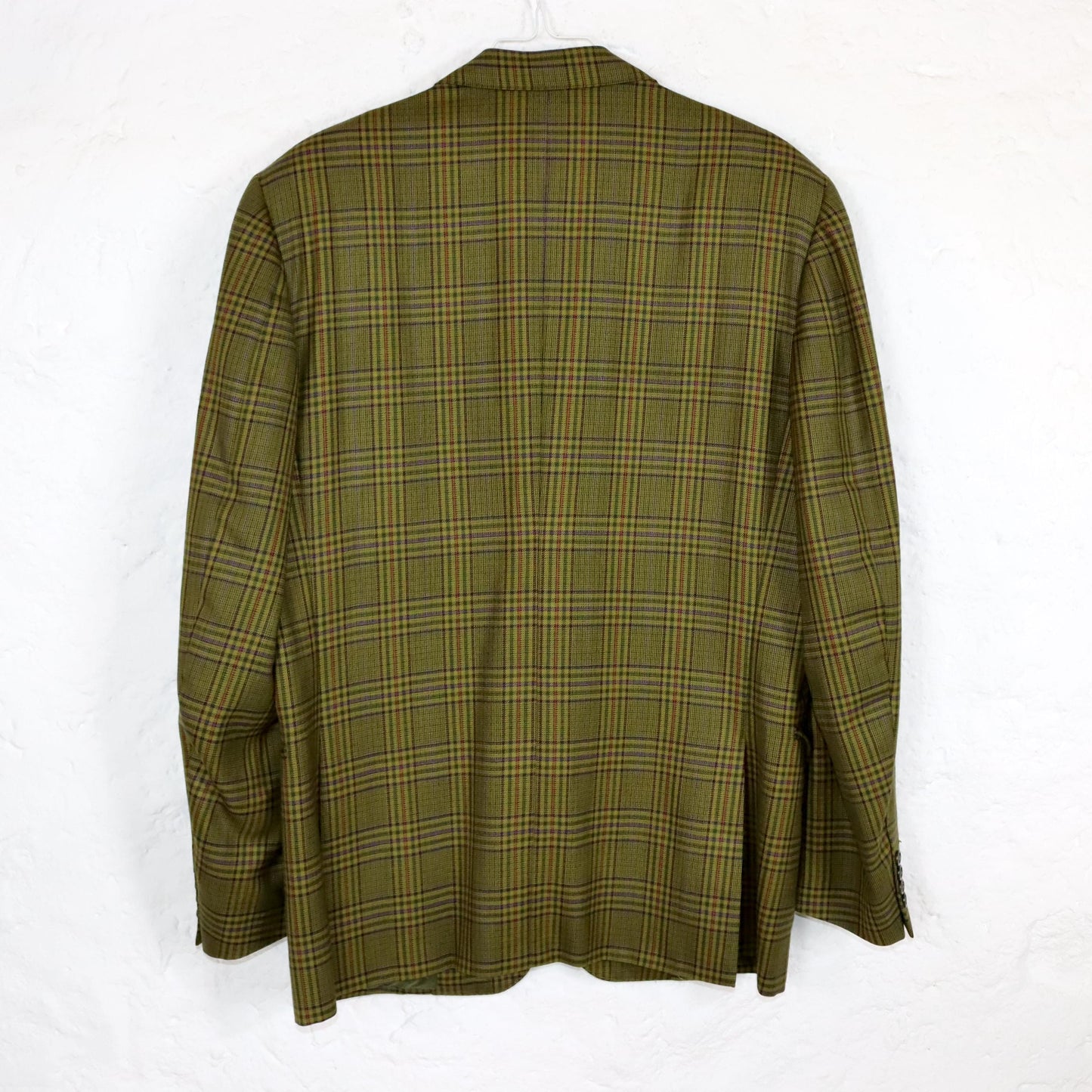 Vintage 80s 90s LEONI PARMA blazer checked shoulder pads wool blazer wool 50L