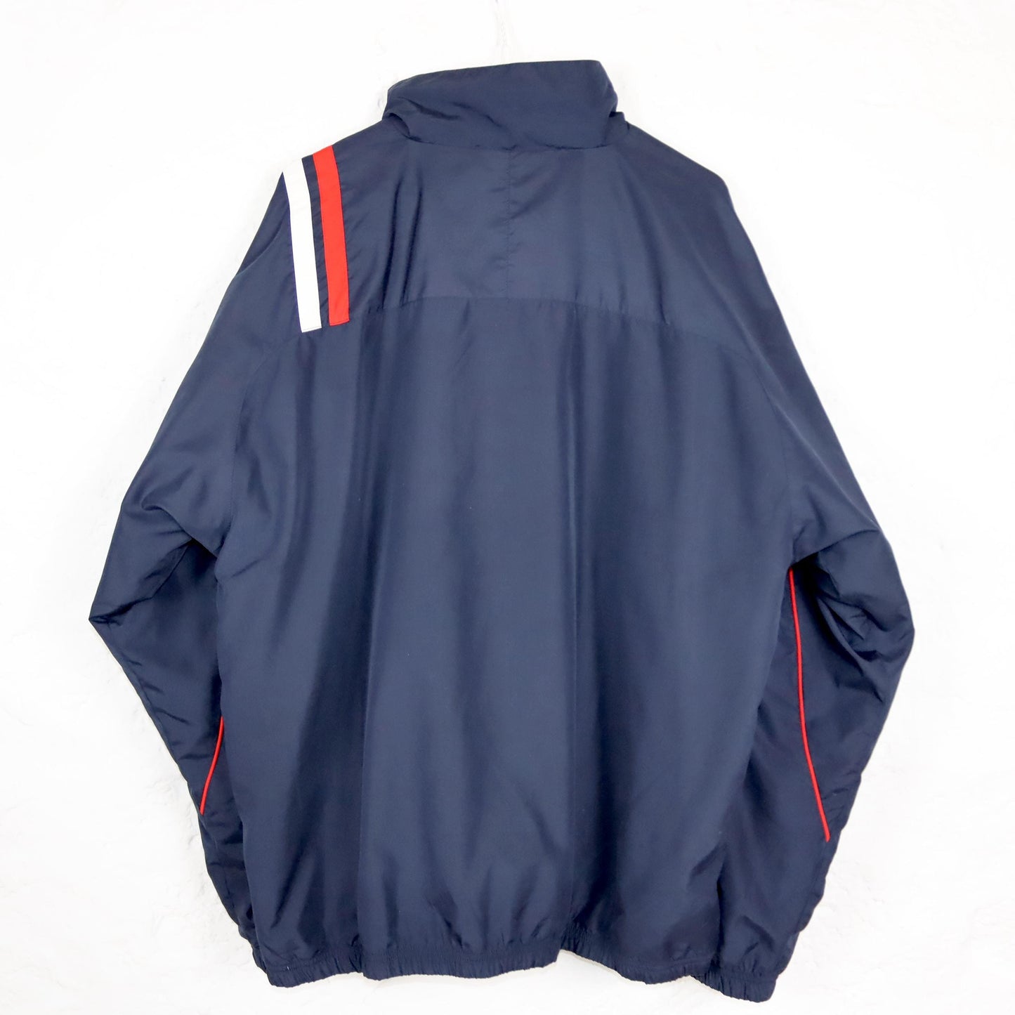 Vintage 80s 90s Y2k FILA tracksuit jacket dark blue red stand-up collar XL