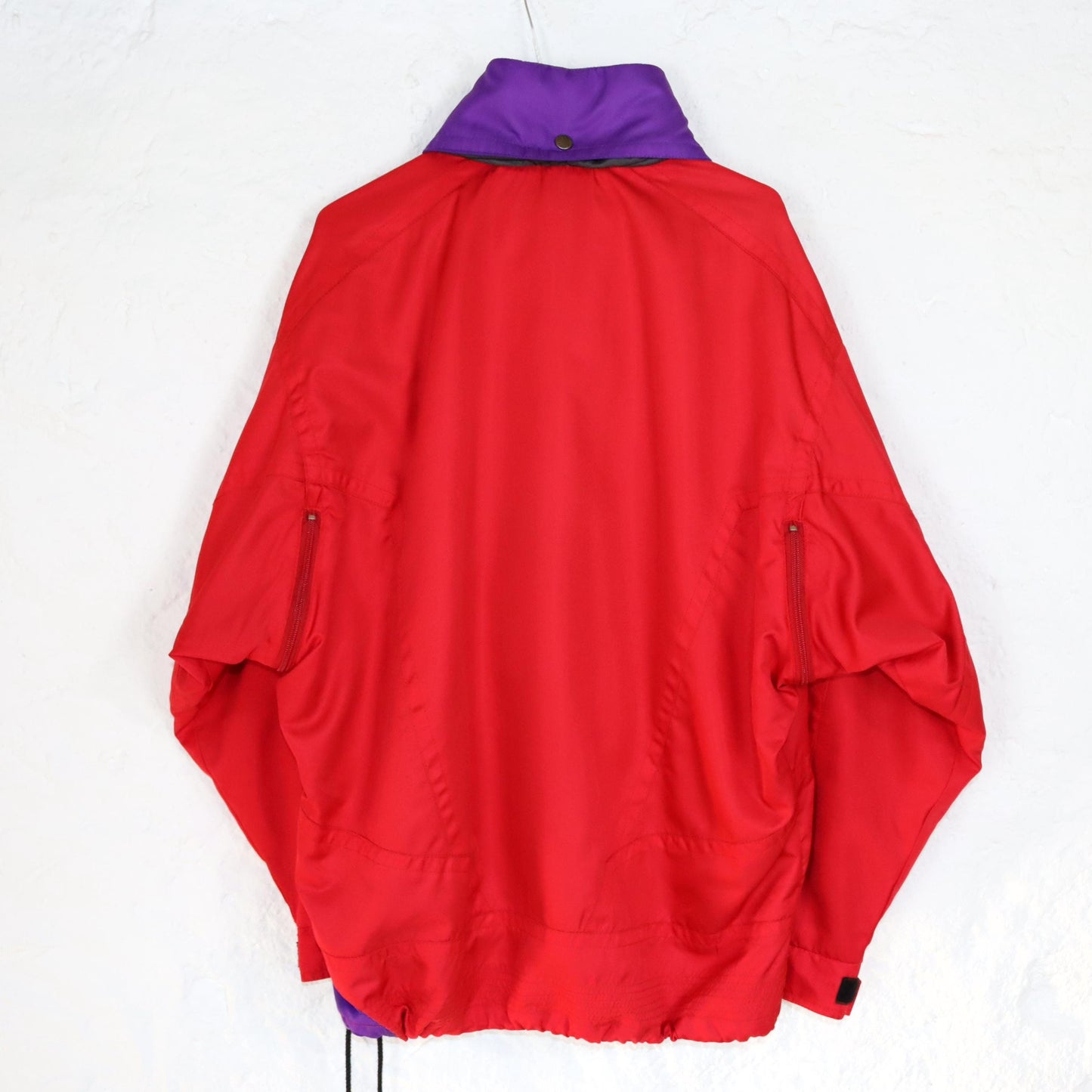 Vintage 80s 90s NEVICA windbreaker rain jacket stand-up collar overcoat ski red M