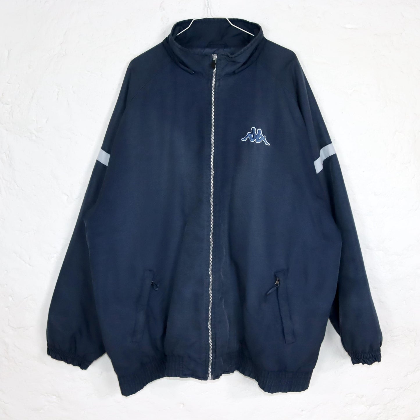 Vintage 80s 90s KAPPA jacket lightly lined stand-up collar dark blue 3XL