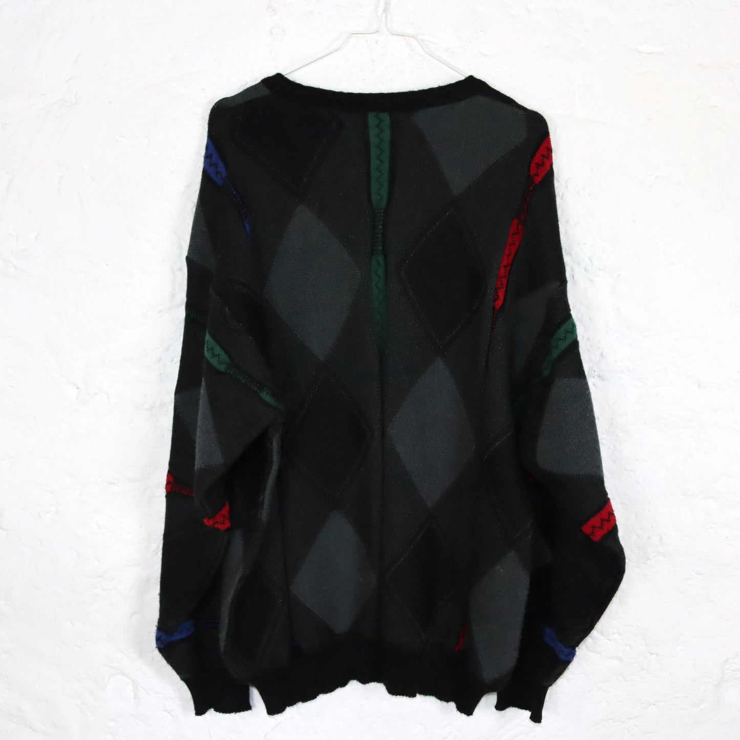 Vintage 80er 90er PELO Wollpullover Schurwolle Pullover Coogie style schwarz rot grün blau L/XL