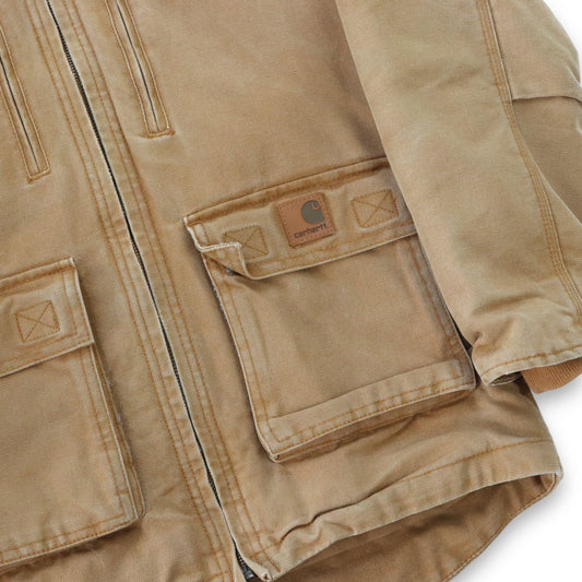 Vintage 80s 90s Y2k CARHARTT Workwear Jacket lined beige XS Kids M