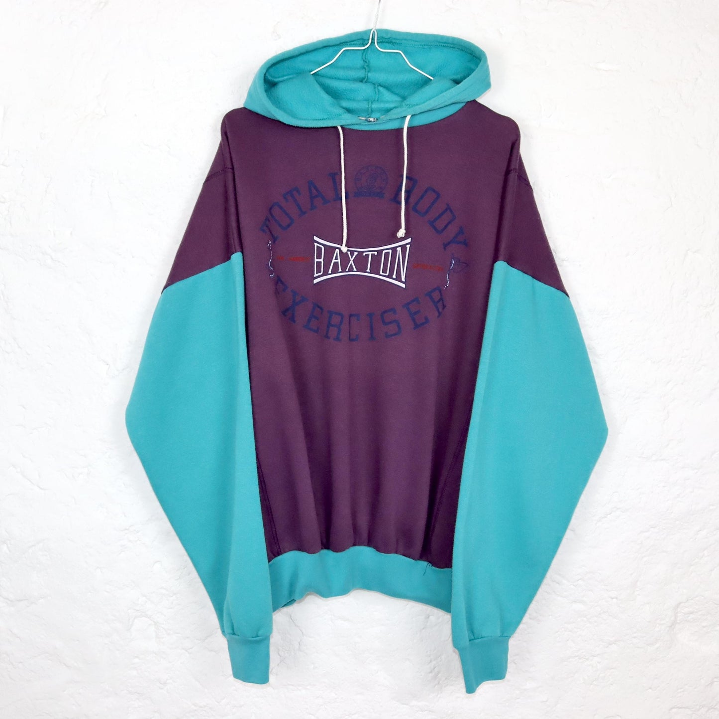 Vintage 80er 90er ST. ANGELO Hoodie Pullover Lila blau Print L