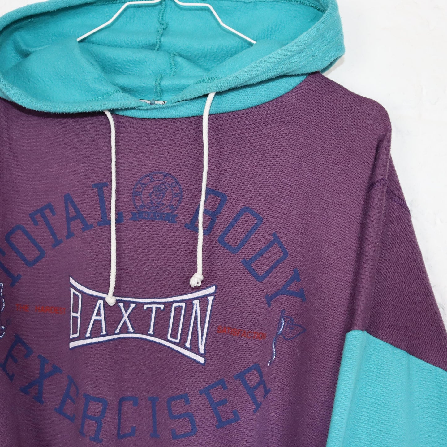 Vintage 80er 90er ST. ANGELO Hoodie Pullover Lila blau Print L