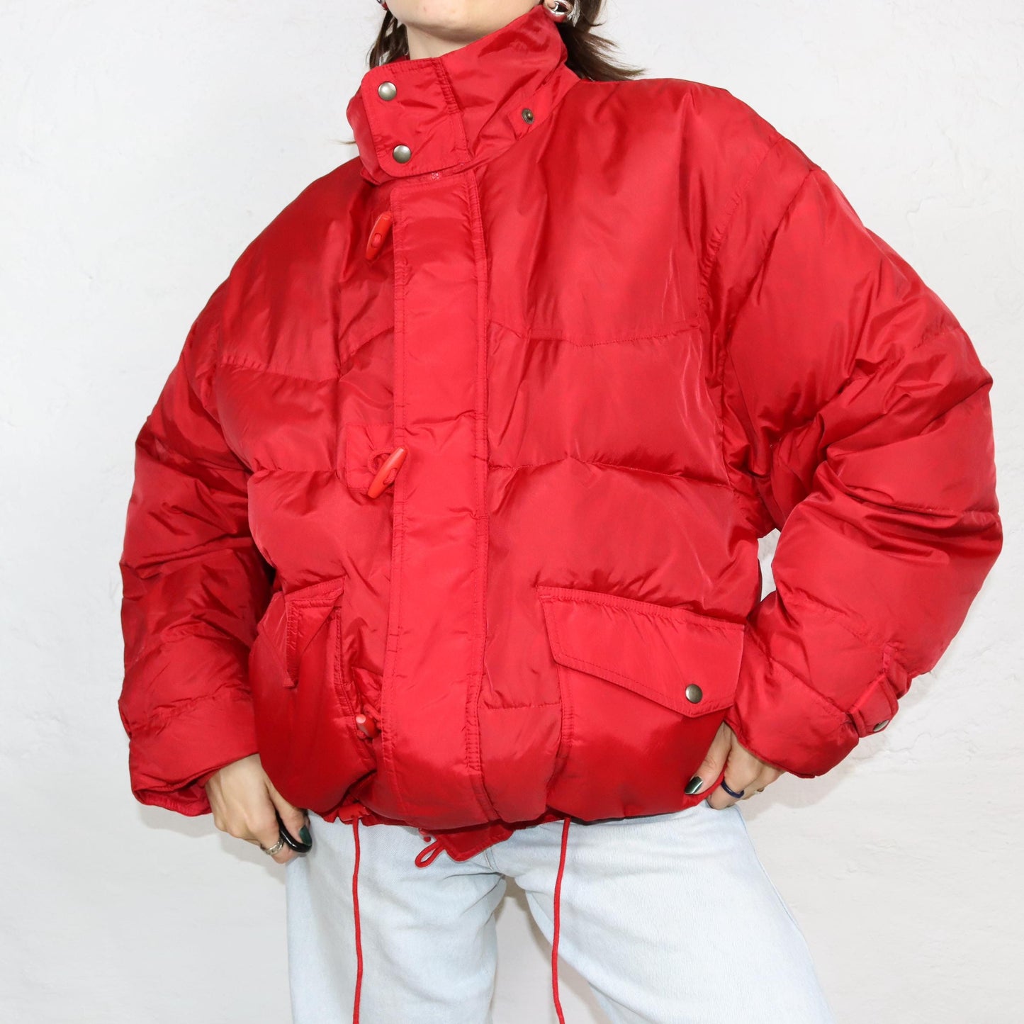 Vintage 80s 90s AMERICAN WEEKEND puffer jacket winter jacket lined red XL
