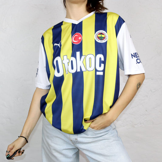 Vintage 90er 00er Y2k PUMA Trikot kurzarm Fenerbace Spor Kulübü Kneze Drycell XXL