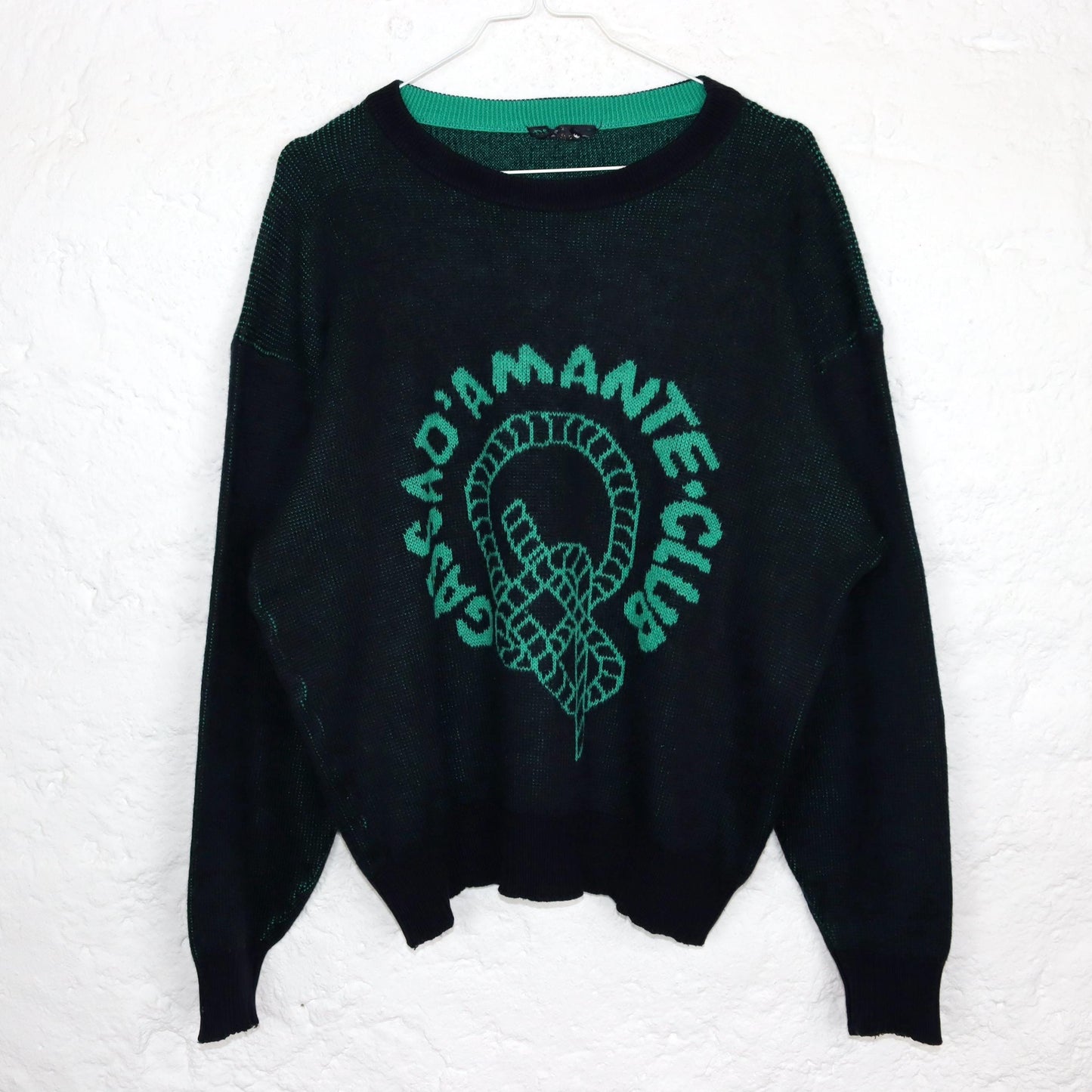 Vintage 80s 90s BLU STONE wool sweater sweater wool dark blue green M