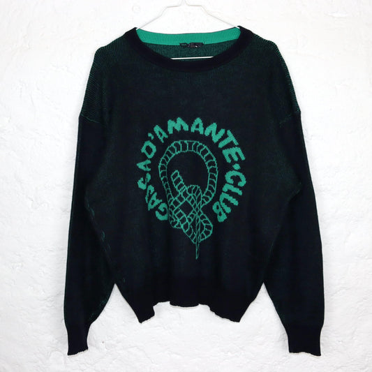 Vintage 80er 90er BLU STONE Wollpullover Pullover wolle dunkelblau grün M