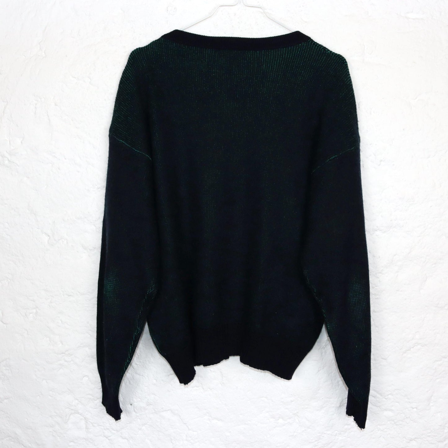 Vintage 80s 90s BLU STONE wool sweater sweater wool dark blue green M