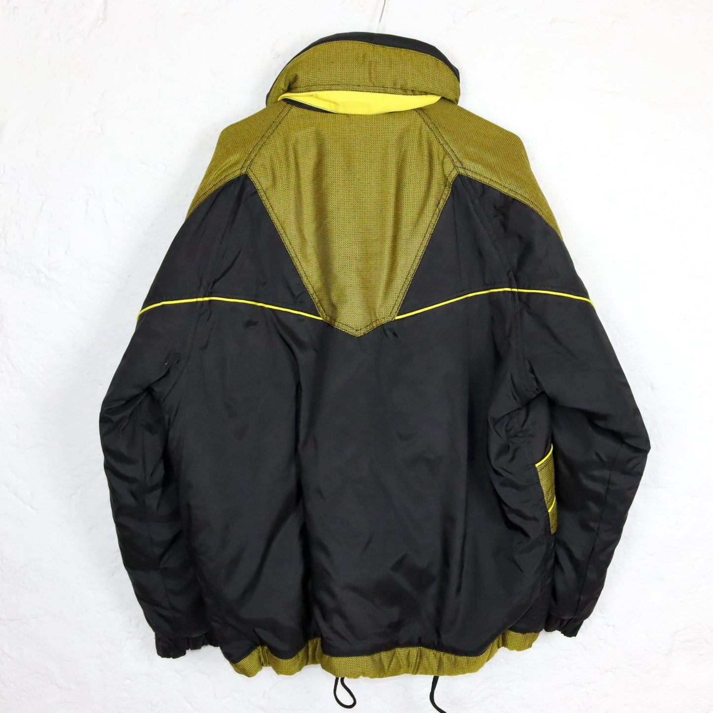 Vintage 80er 90er MC.ROSS Skijacke Winterjacke gefüttert schwarz gelb Stehkragen 48 L