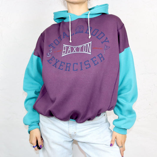 Vintage 80er 90er ST. ANGELO Hoodie Pullover Lila blau Print L