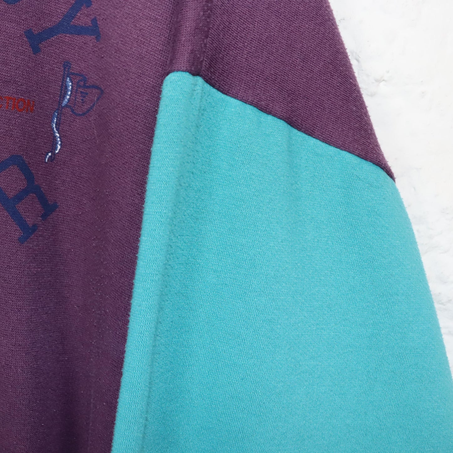 Vintage 80er 90er ST. ANGELO Hoodie Pullover Lila blau Print L