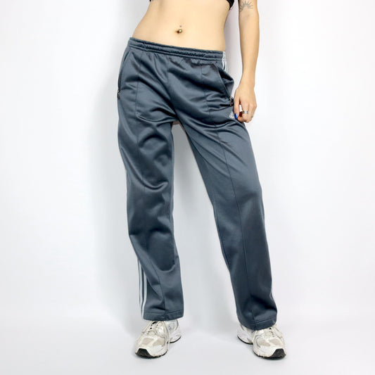 Vintage 80er 90er ADIDAS Jogginghose Trainingshose Baggy dunkelgrau glänzend M D5