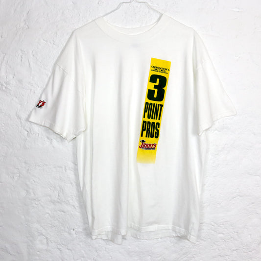 Vintage 80er 90er PORT&COMPANY T-Shirt kurzarm Print Womens Basketball weiß L