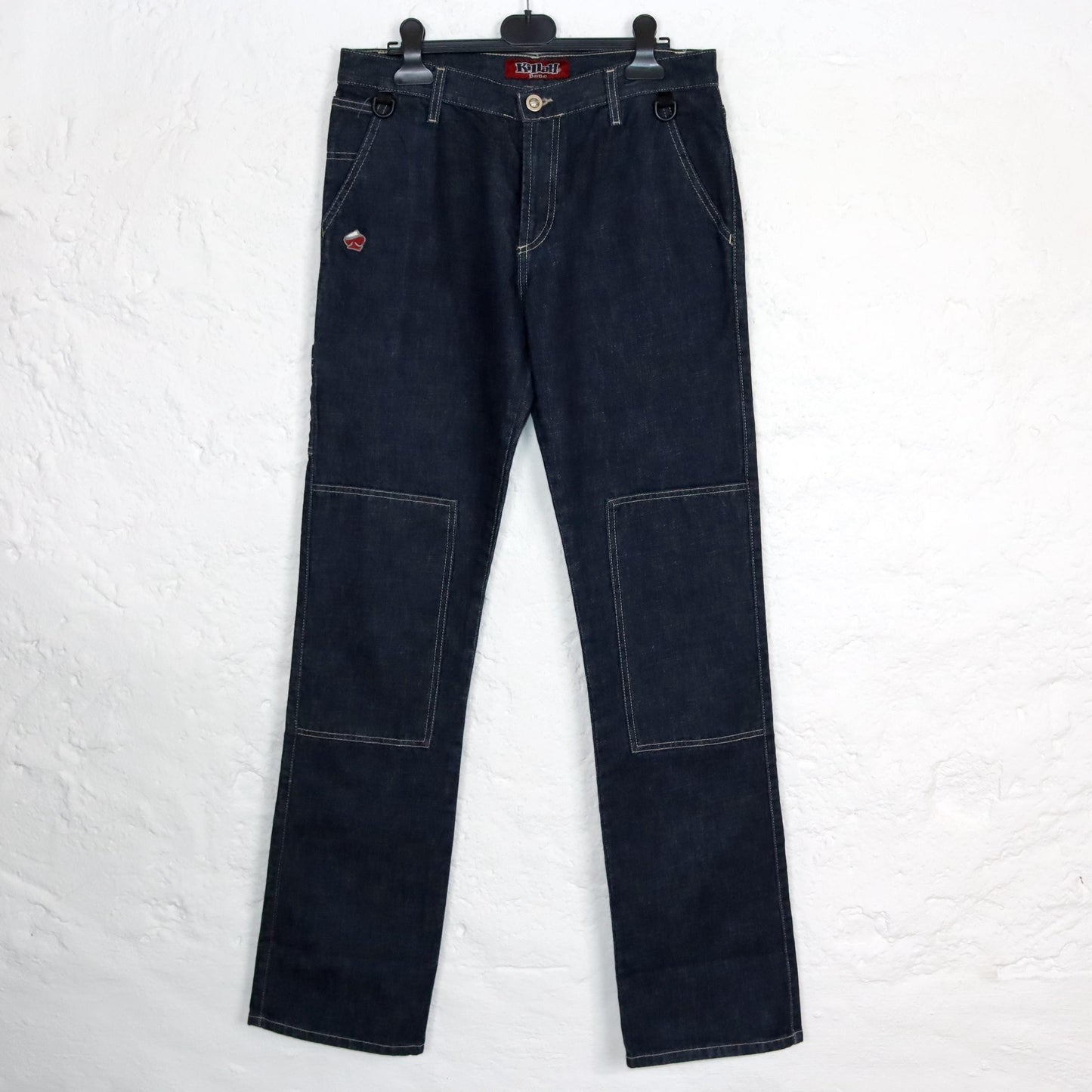 Vintage 80s 90s Y2k KILLAH jeans trousers straight leg dark blue low waist hipsters Deadstock W31