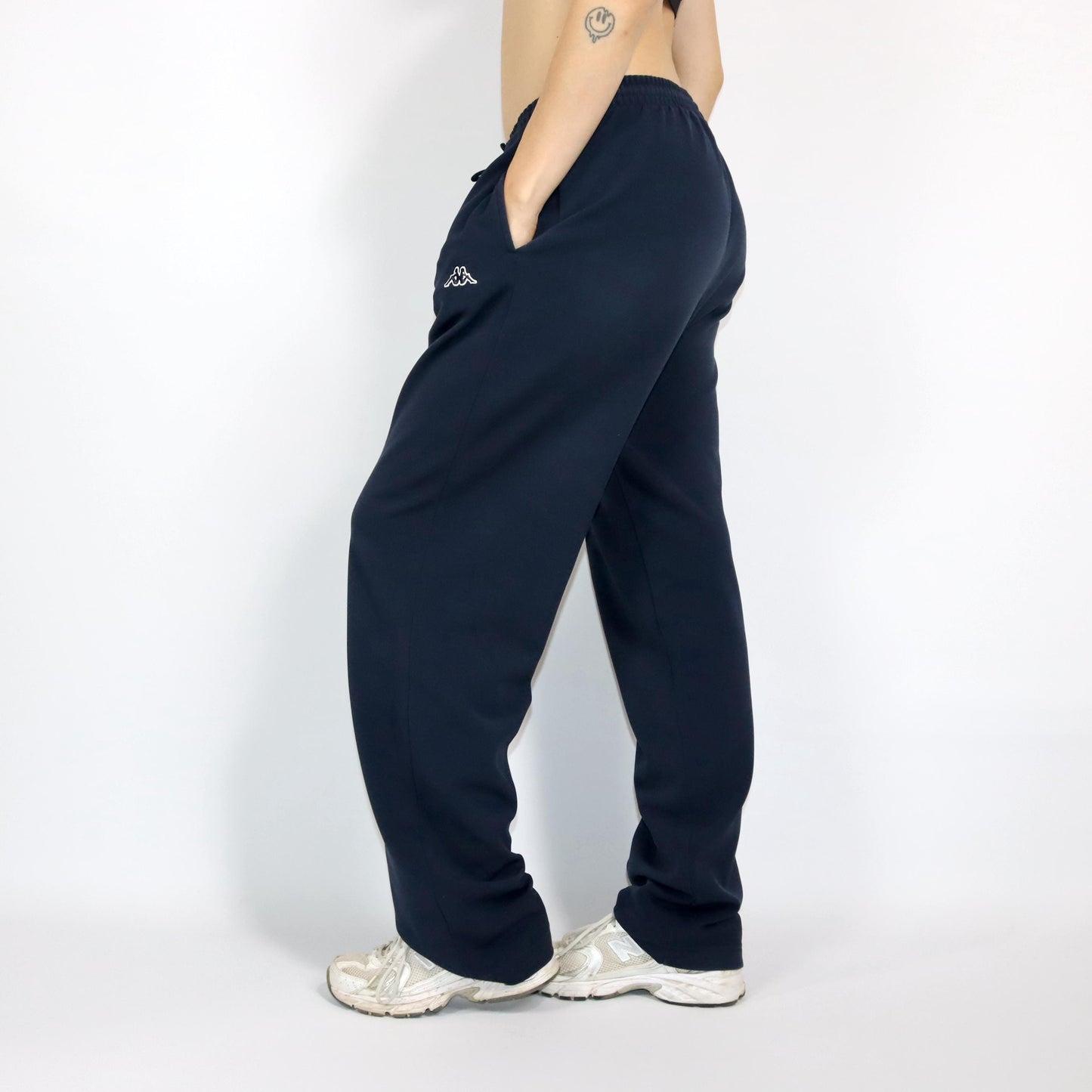 Vintage 80er 90er KAPPA Trainingshose Jogginghose Baggy weites Bein dunkelblau XL