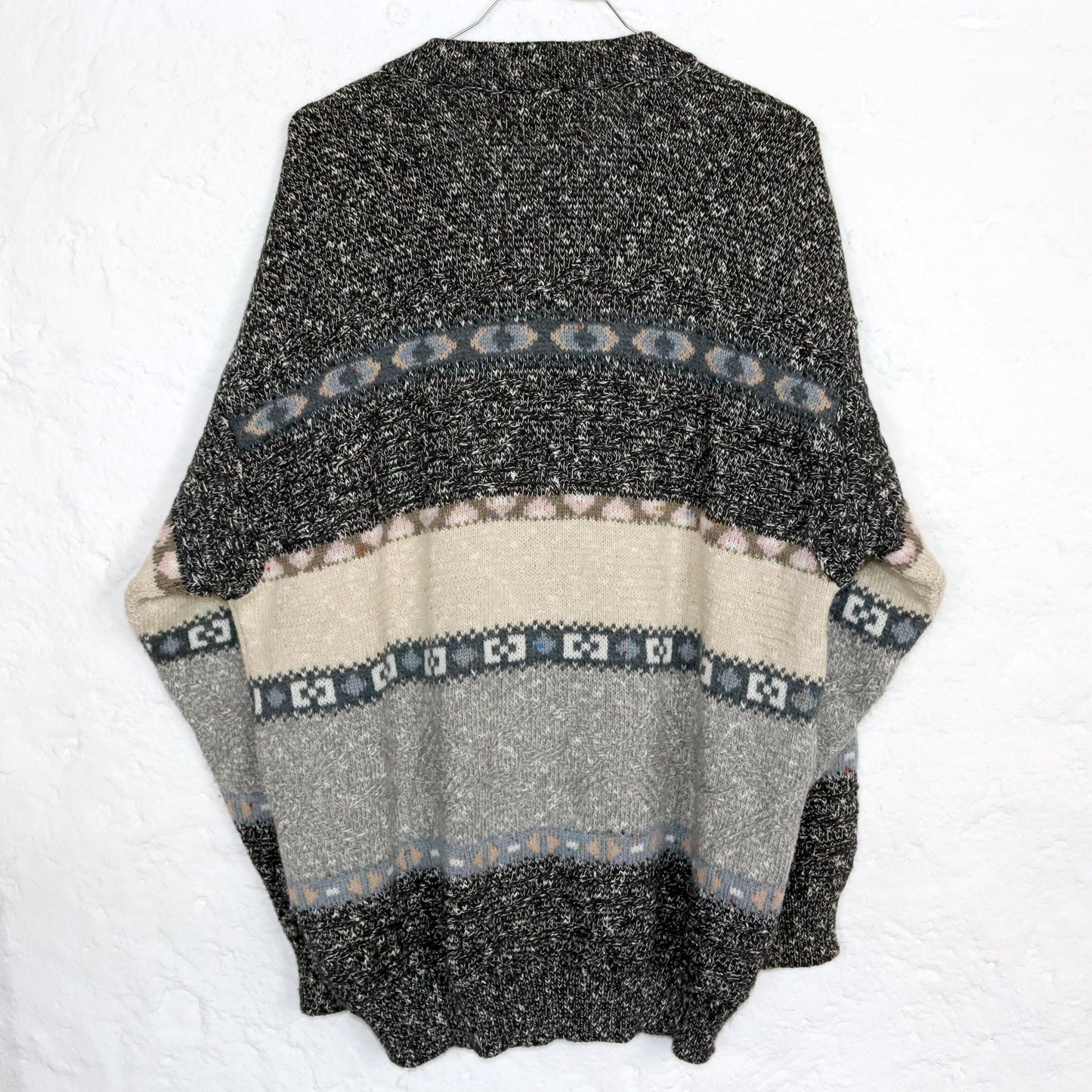 Vintage 80er 90er SOUTH COAST Wollcardigan Cardigan Strickjacke Wolle Alpacagemustert 50 L