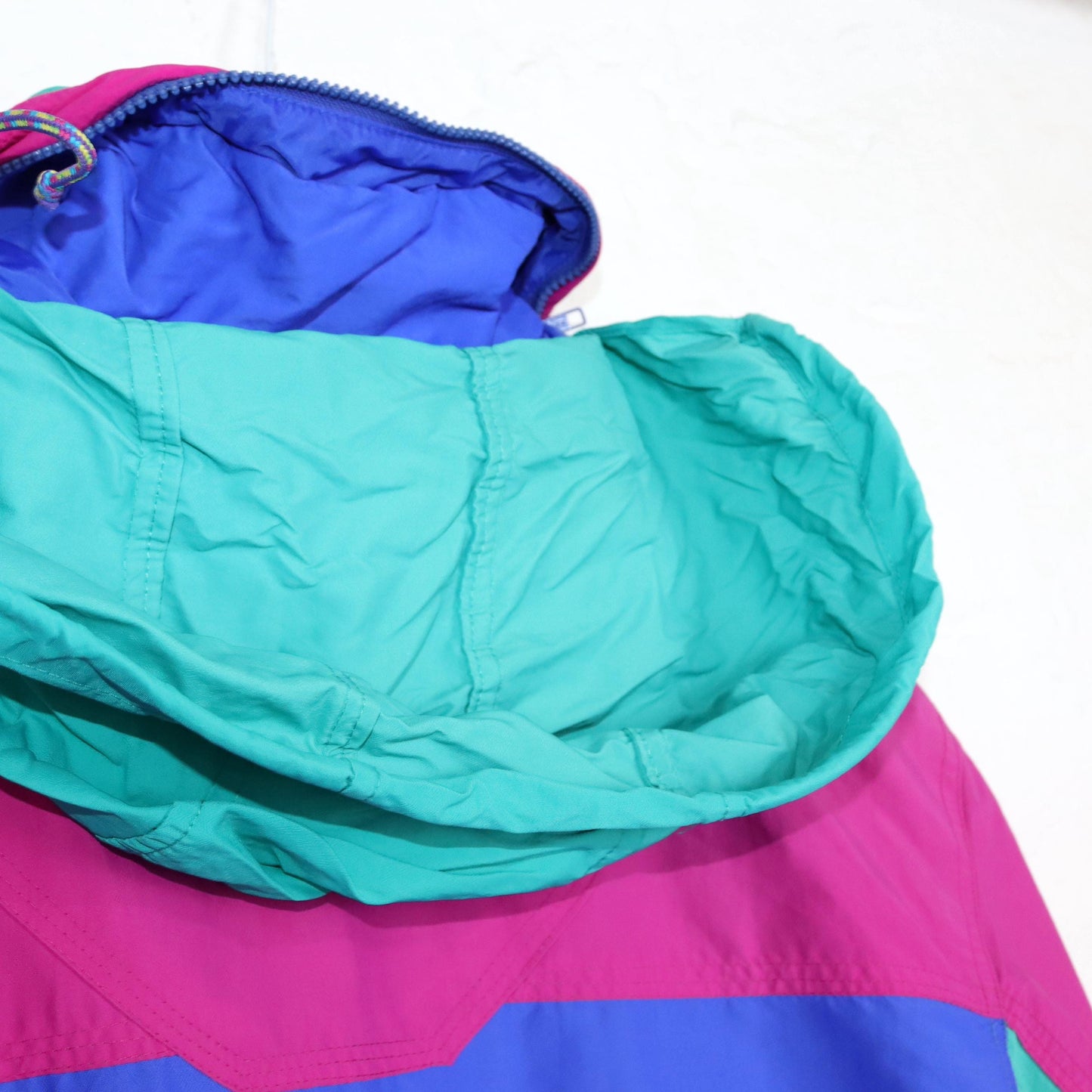 Vintage 80s 90s FILA Magic Line 2in1 winter jacket rain jacket windbreaker 2 jackets blue turquoise pink 46 S