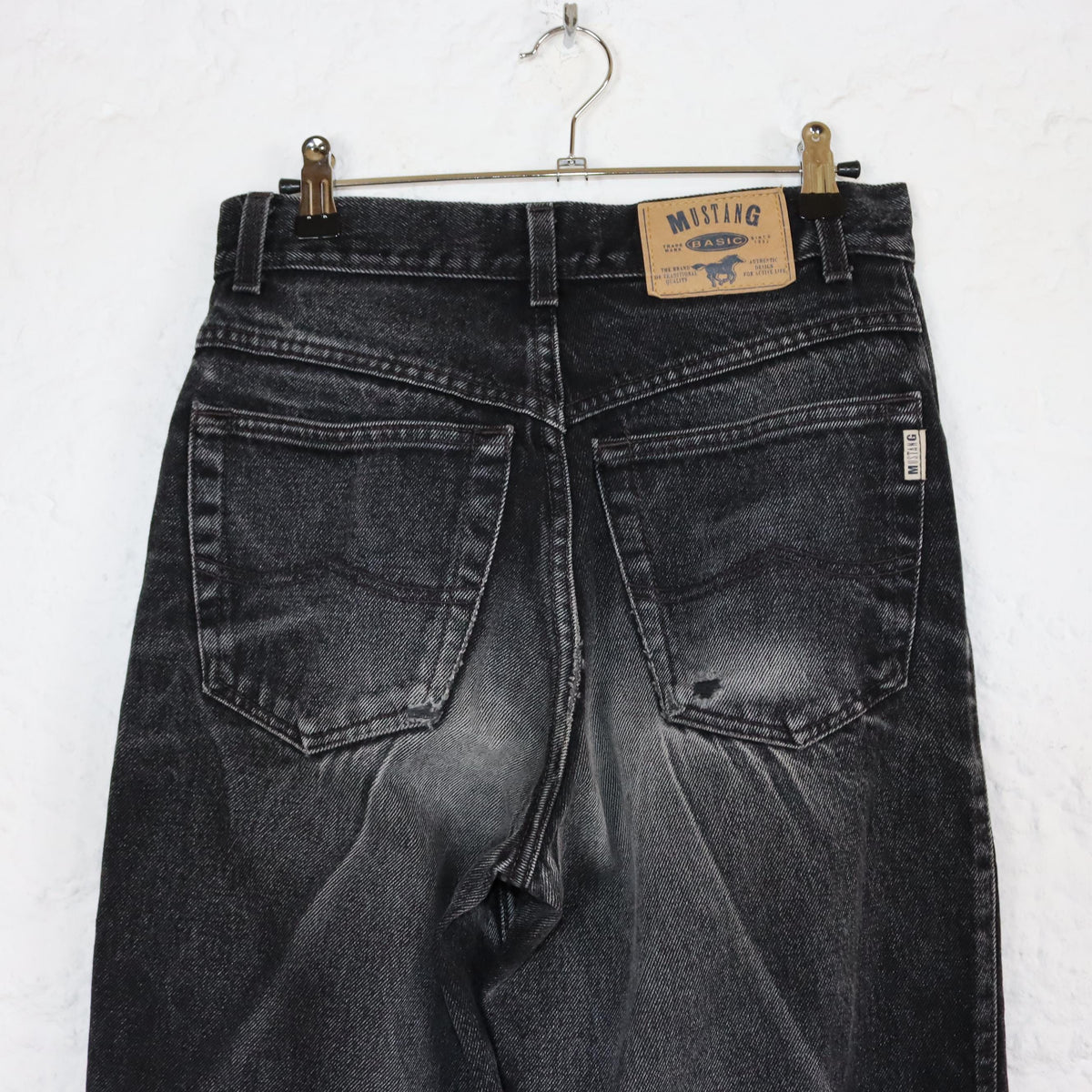 Vintage 80s 90s MUSTANG jeans straight leg grey washed out highwaist W29 L32