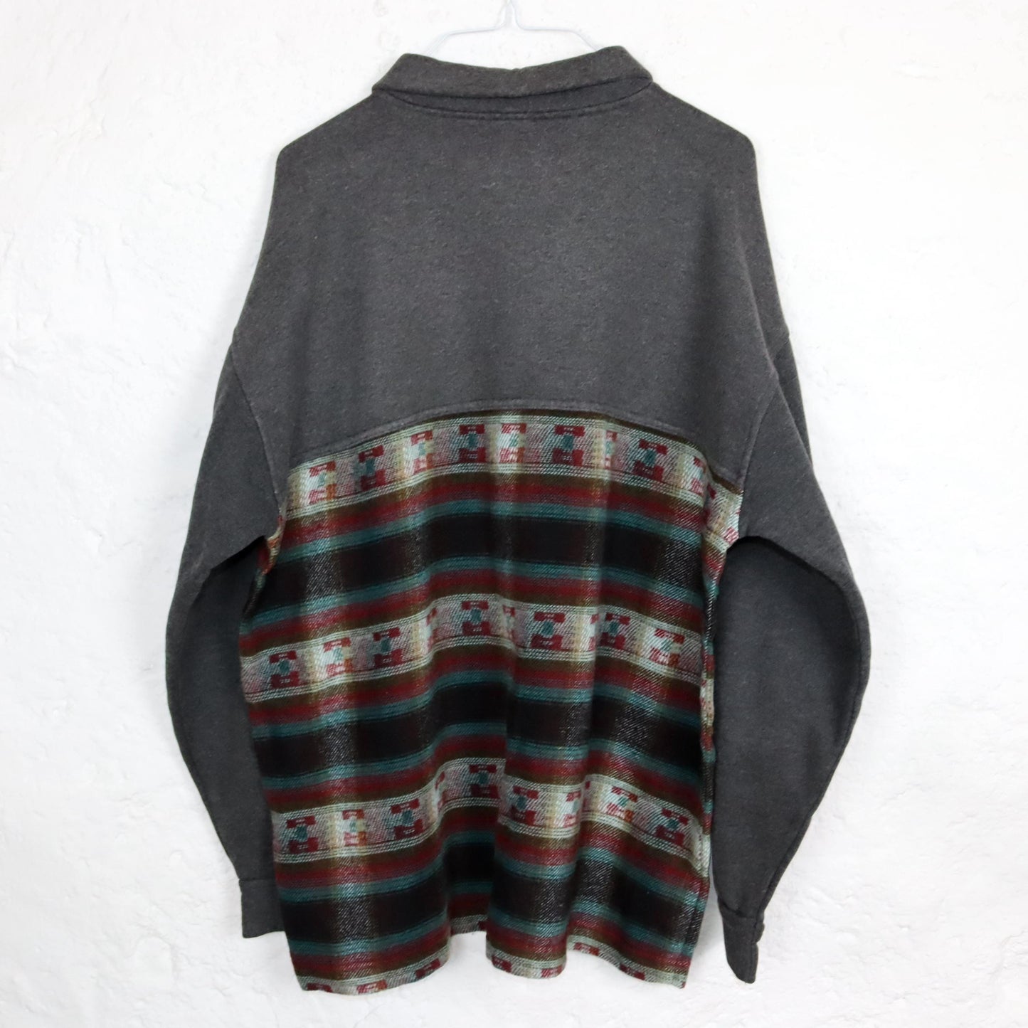 Vintage 80s 90s flannel shirt wool shirt patterned long sleeve L