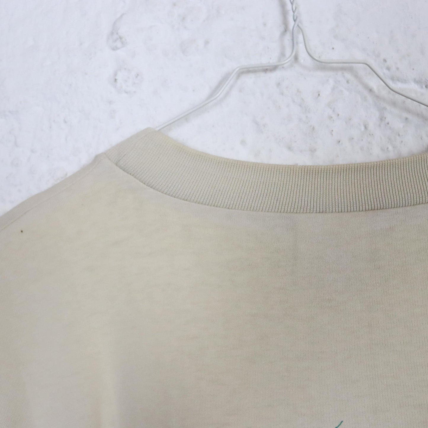 Vintage 80s 90s SKY&HI Skater Shirt T-Shirt short sleeve heavy cotton beige print back XL