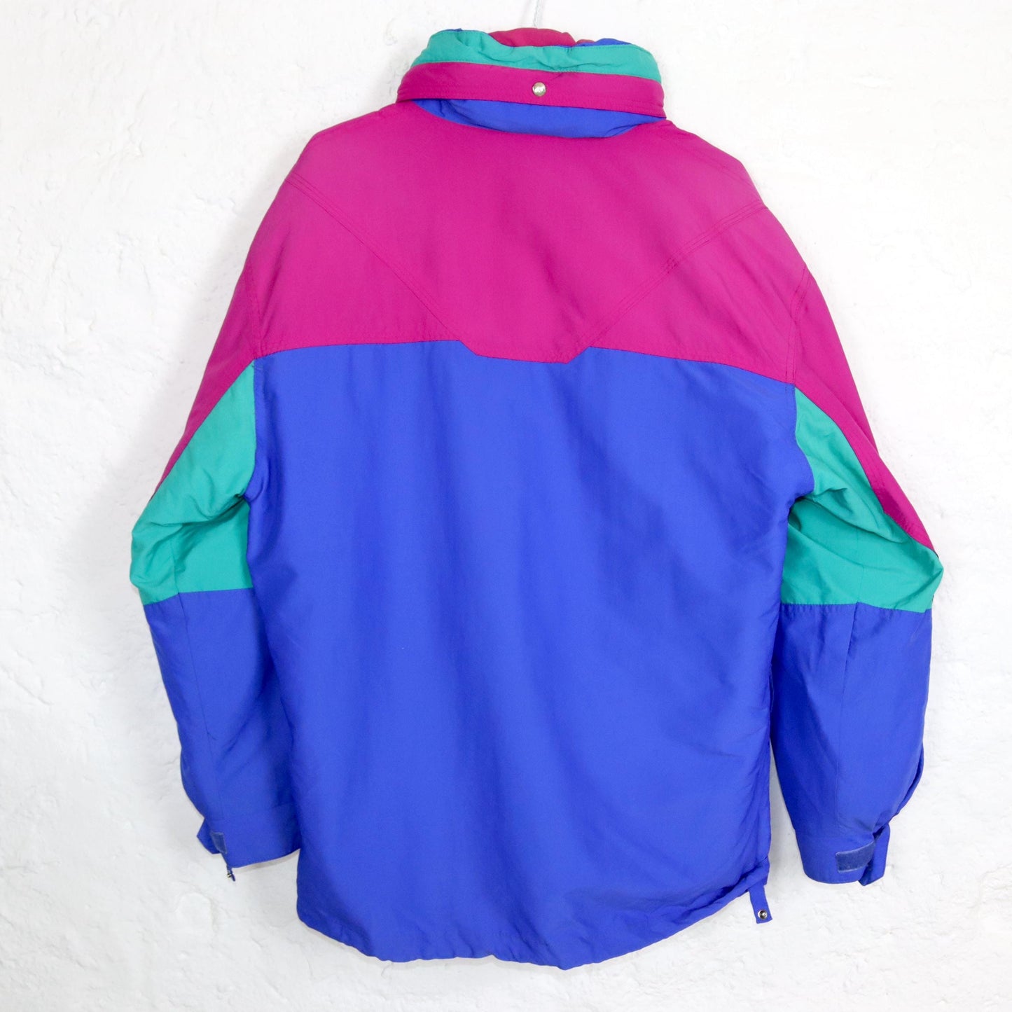 Vintage 80s 90s FILA Magic Line 2in1 winter jacket rain jacket windbreaker 2 jackets blue turquoise pink 46 S
