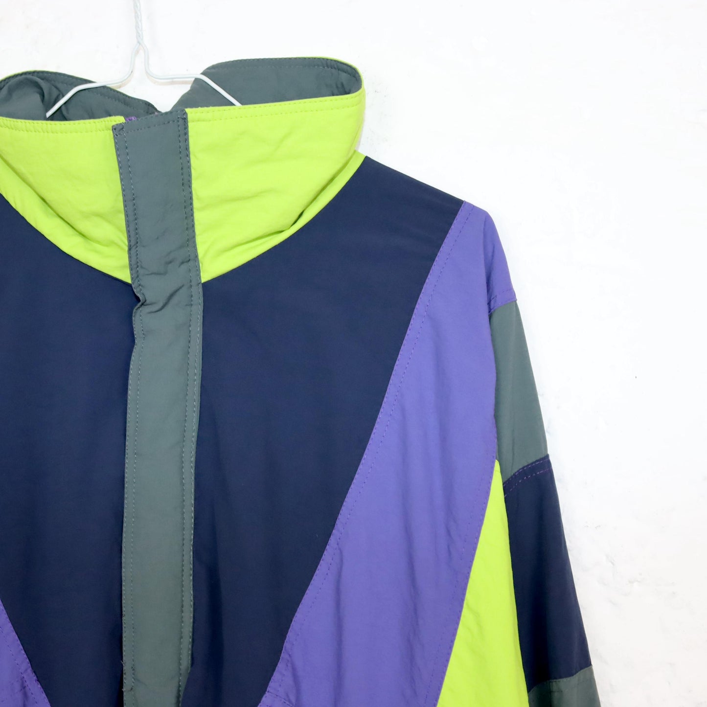 Vintage 80s 90s GOLDEN TEAM tracksuit jacket sports jacket double-layered stand-up collar purple grey 54 XL
