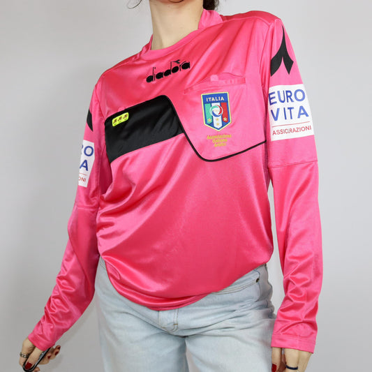 Vintage 80er 90er DIADORA Fußballtrikot Trikot pink Italien FIGC M