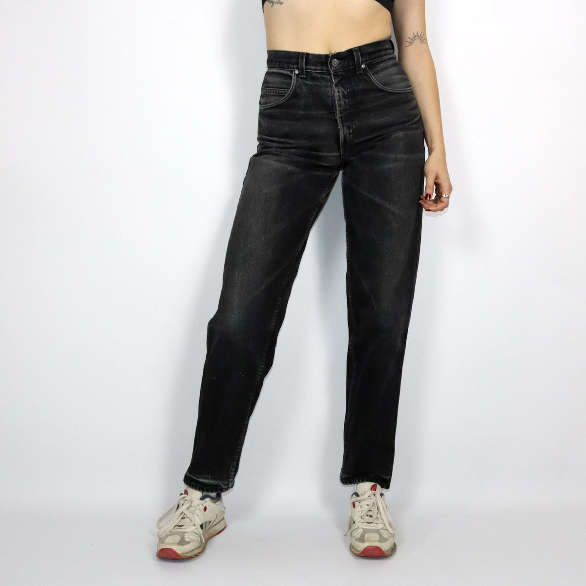 Vintage 80s 90s MUSTANG jeans straight leg grey washed out highwaist W29 L32