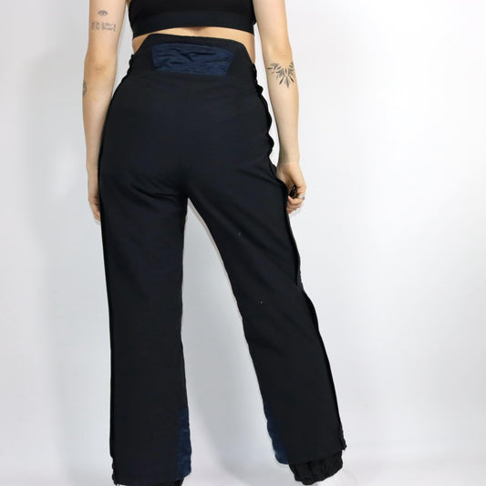 Vintage 80er 90er FILA Skihose Schneehose Hose gefüttert blau schwarz 48 M