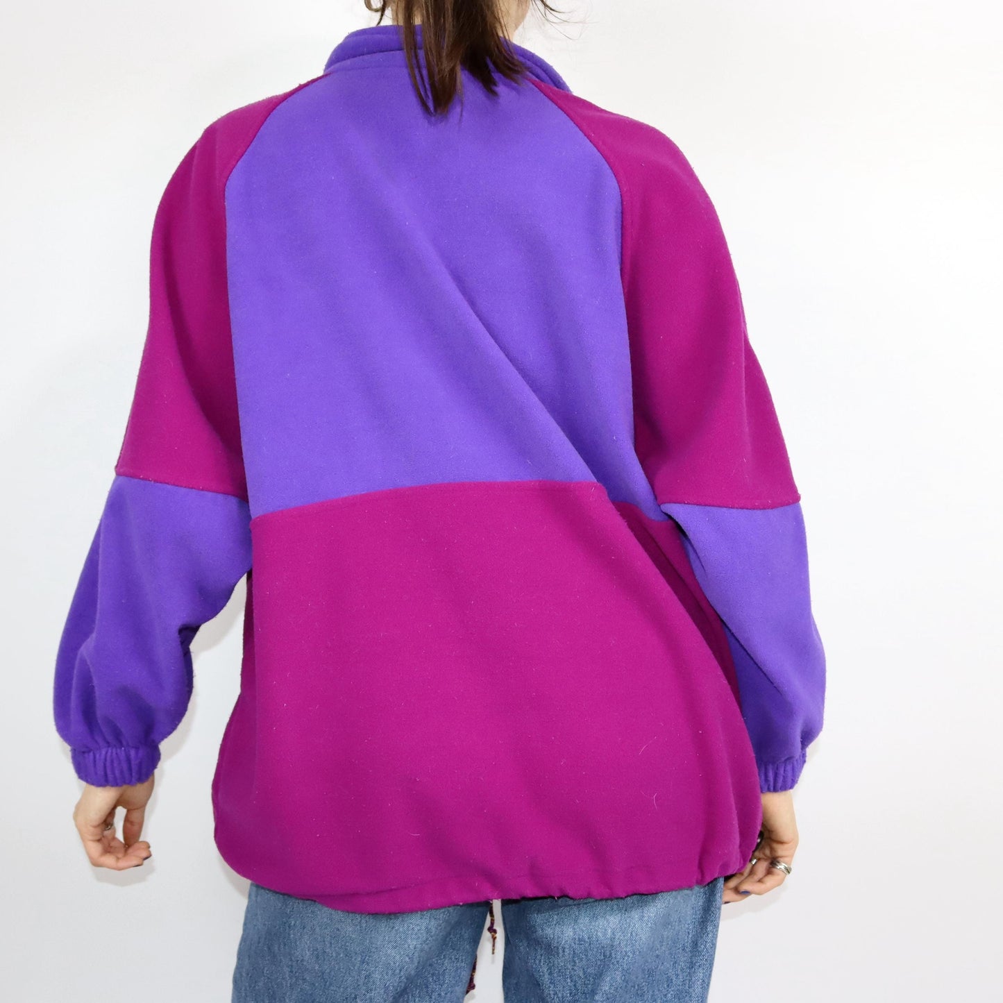 Vintage 80s 90s JEANTEX fleece jacket jacket collar fleece purple pink 44/46