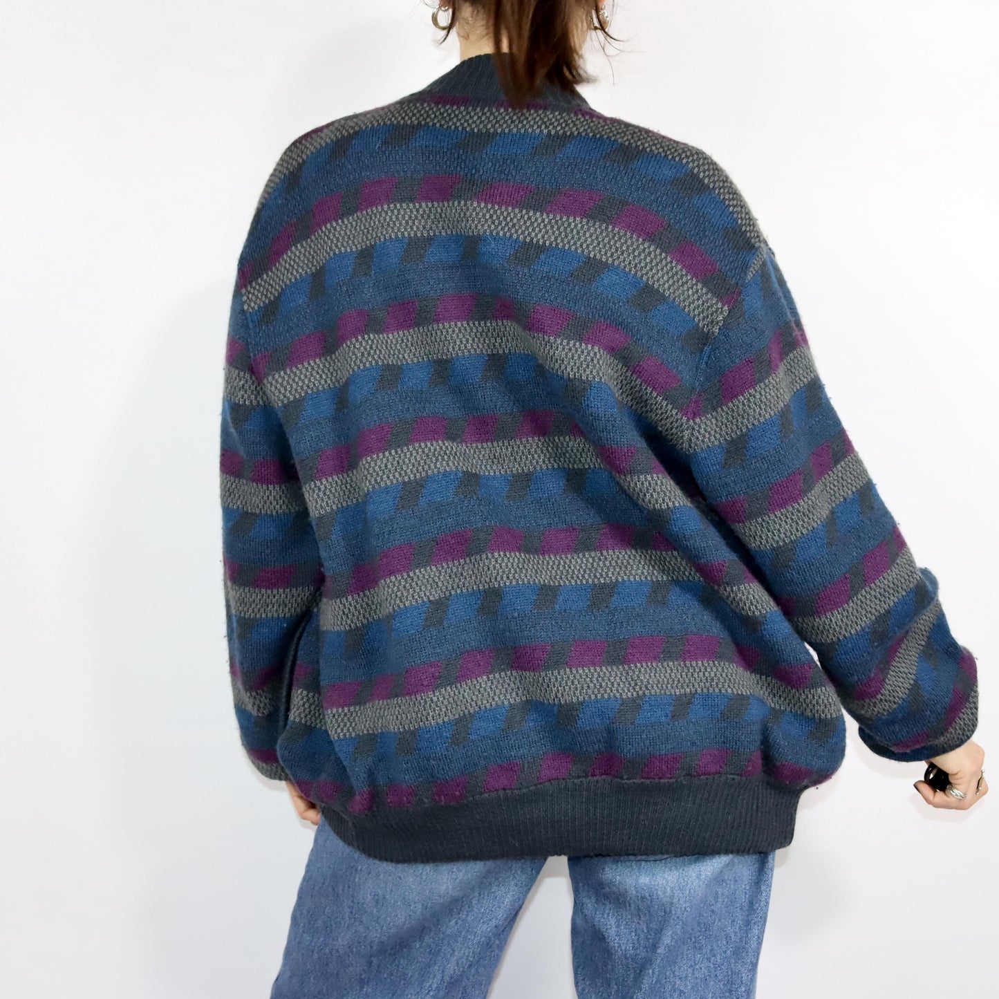 Vintage 80s 90s TED LAPIDUS wool jacket lightly lined alpaca wool patterned 50 L