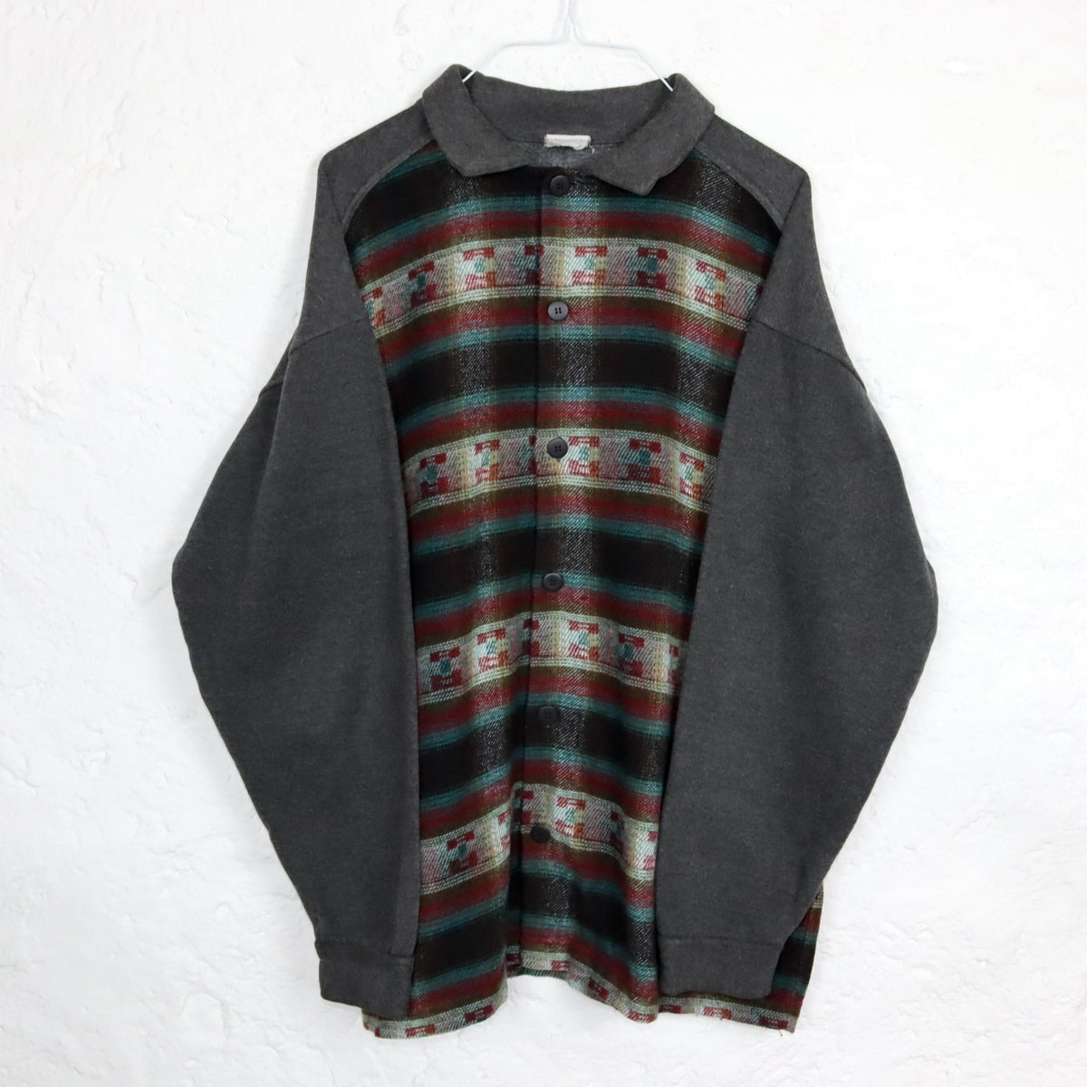 Vintage 80er 90er Flanellhemd Wollhemd gemustert langarm L