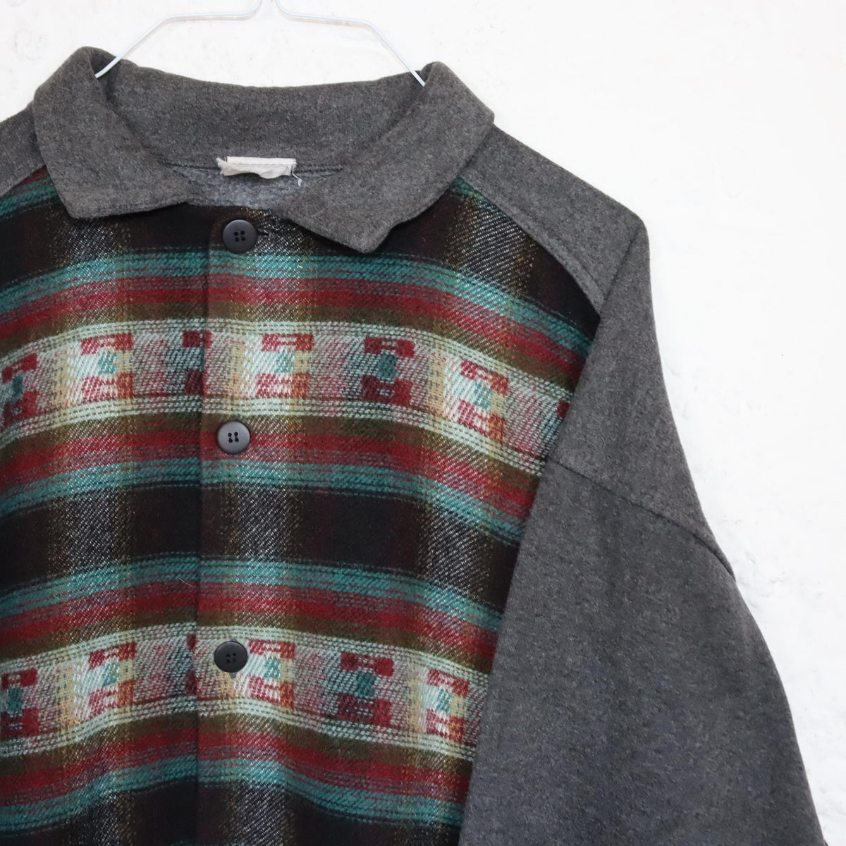 Vintage 80er 90er Flanellhemd Wollhemd gemustert langarm L
