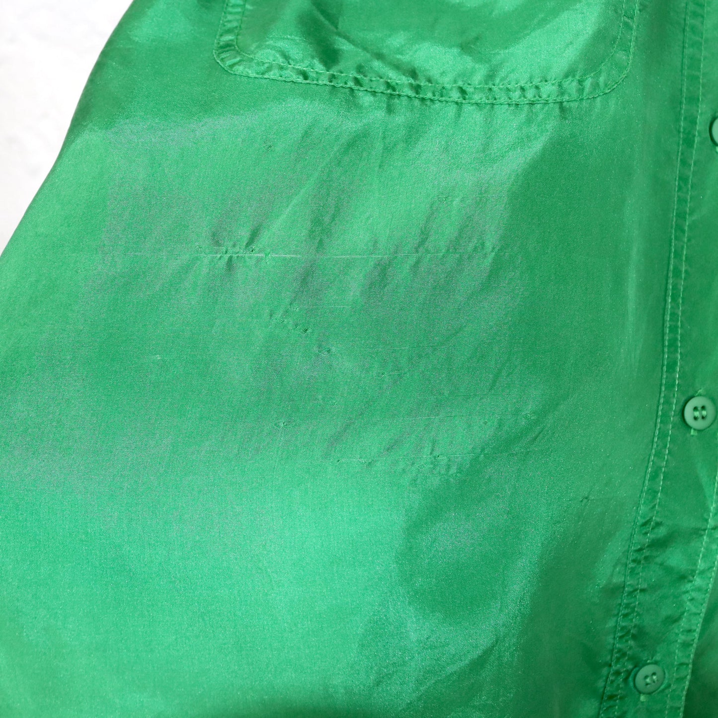 Vintage 80s 90s PURA SETA silk shirt short sleeve silk green S
