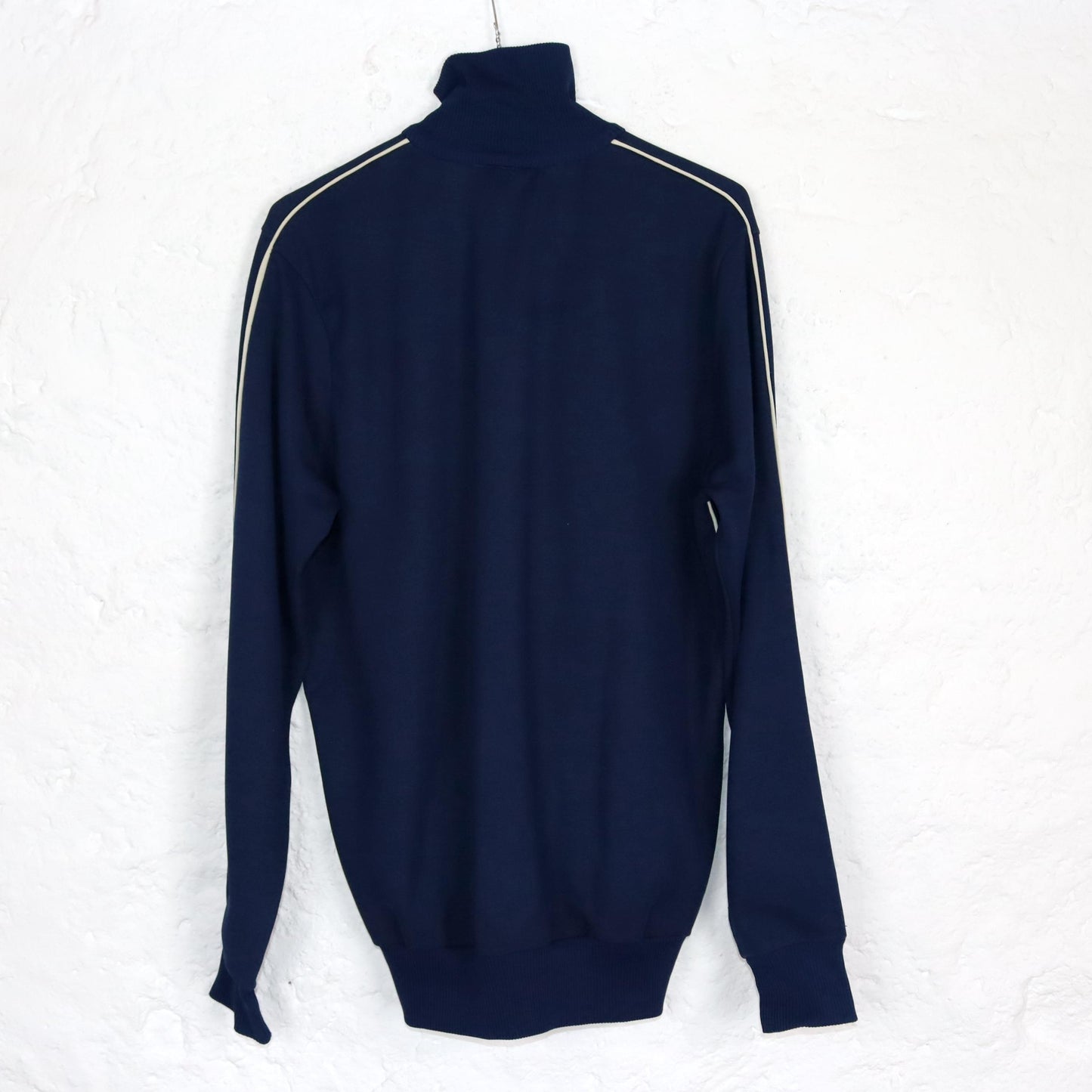 Vintage 80s 90s DIADORA tracksuit jacket stand-up collar dark blue tight M/L