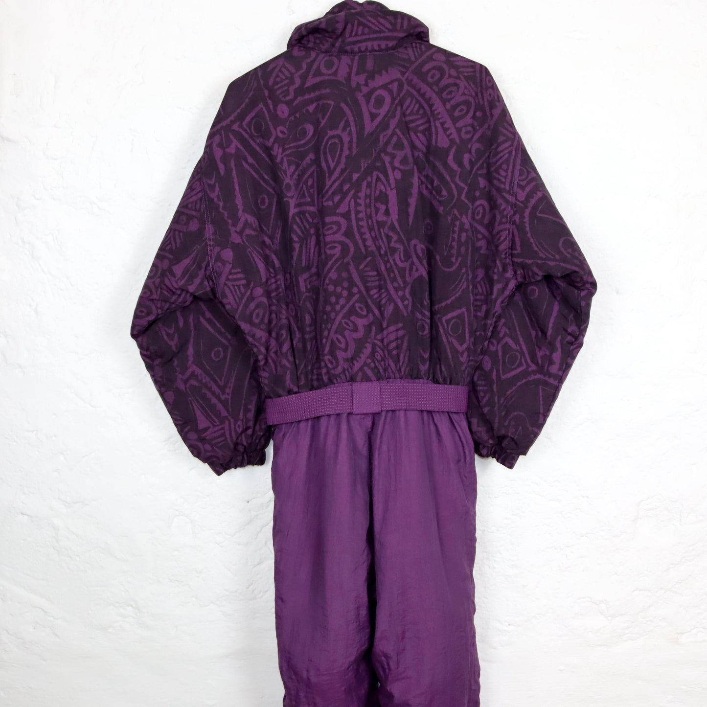 Vintage 80er 90er ASTROLABIO Skianzug Schneeanzug lila crazy pattern 38