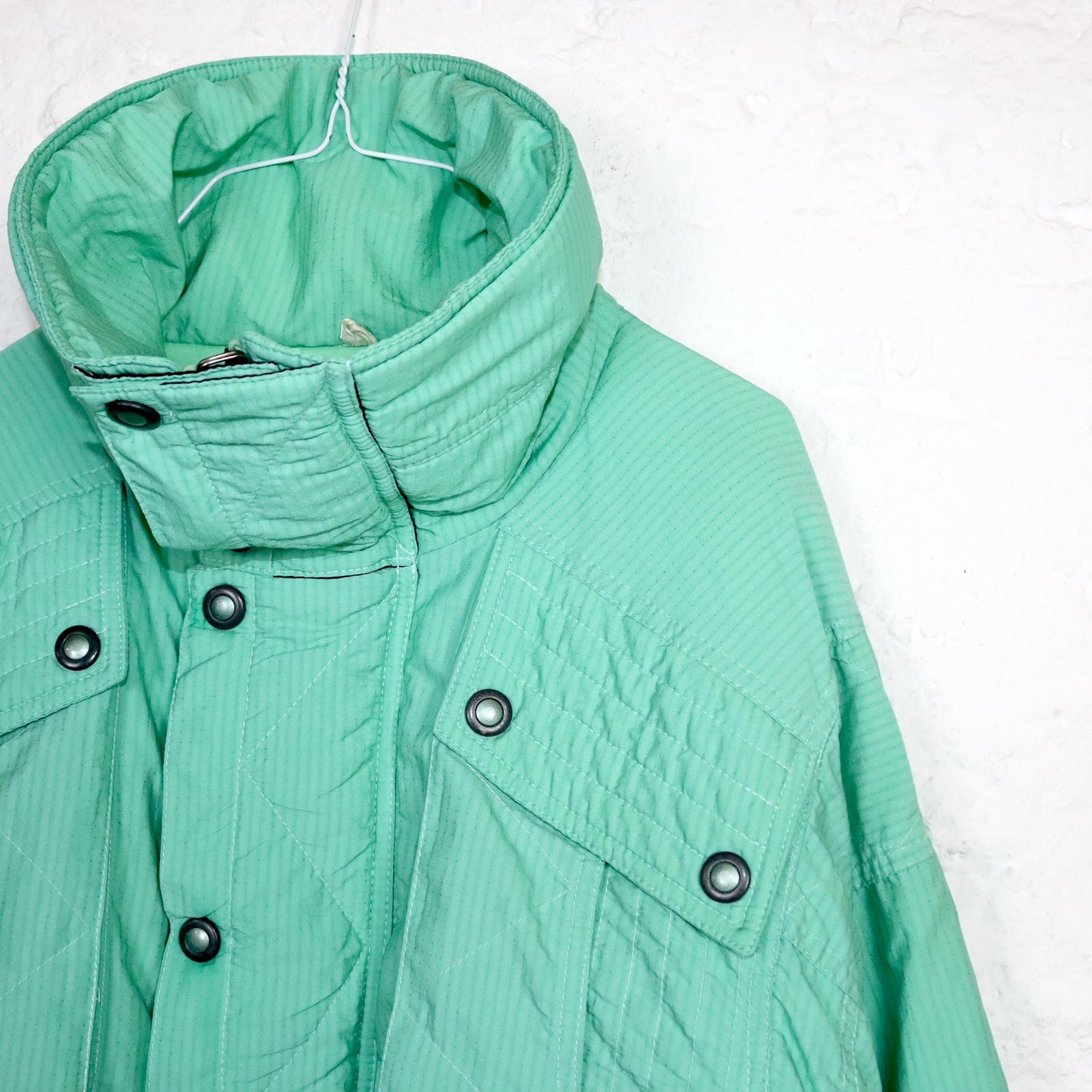 Vintage 80s 90s MDC winter jacket ski jacket lined turquoise stand-up collar 48 M