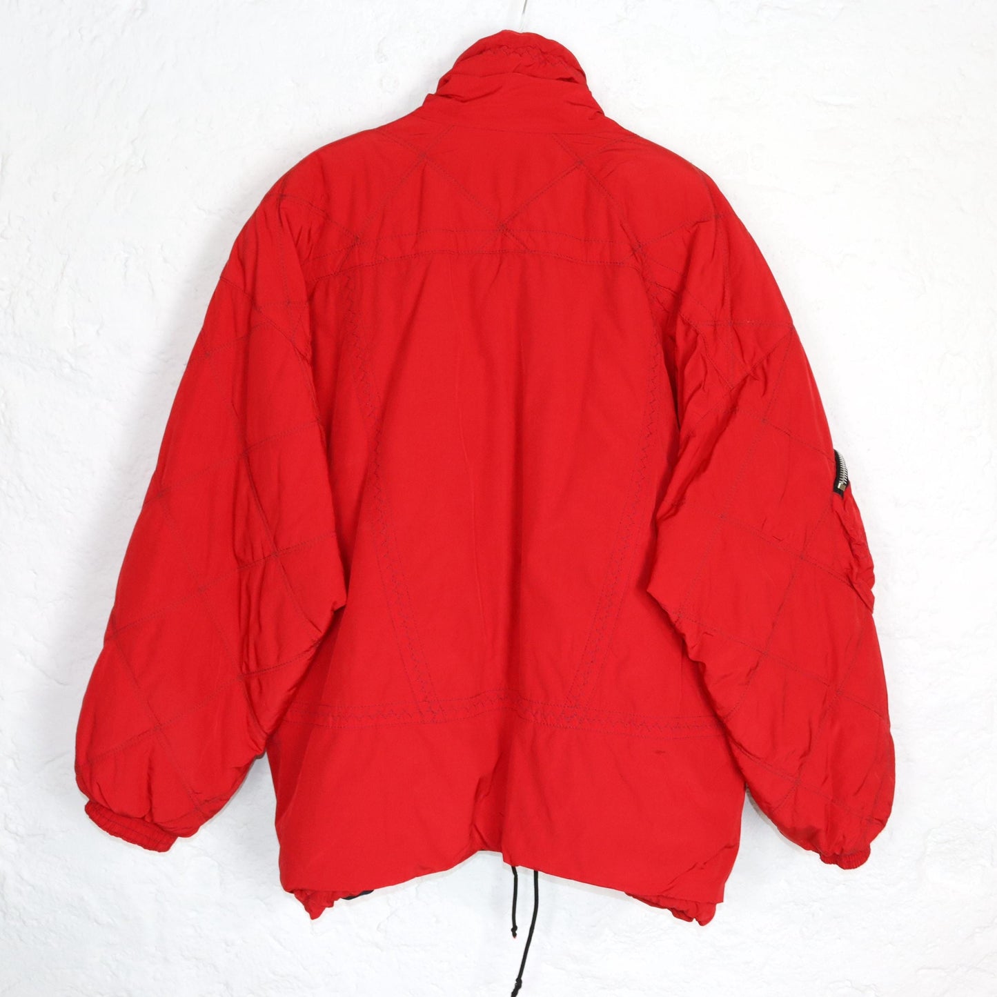 Vintage 80er 90er PROLINE Skijacke Winterjacke gefüttert Stehkragen rot Schulterpolster L