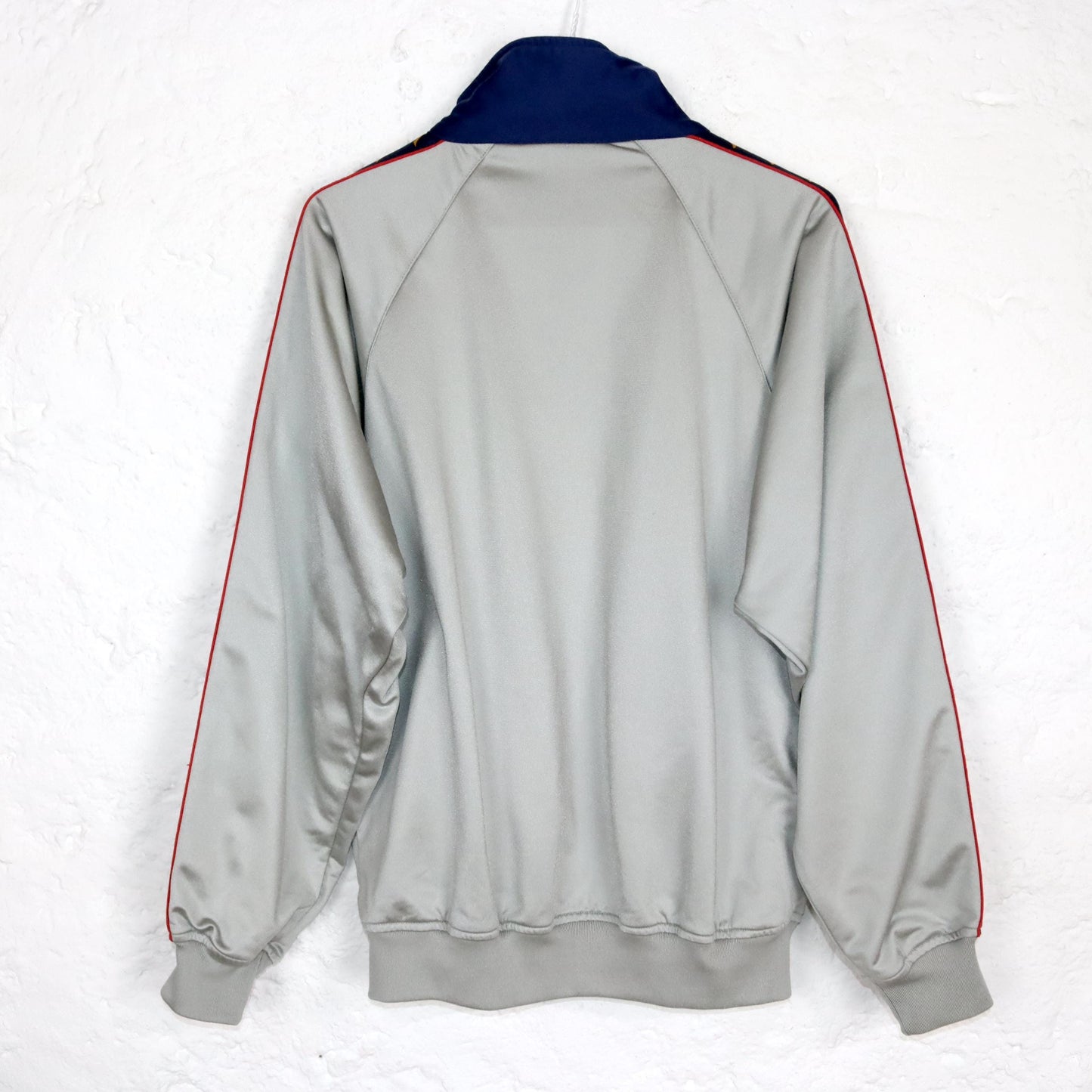 Vintage 80s 90s KAPPA tracksuit jacket stand-up collar silver dark blue yellow S