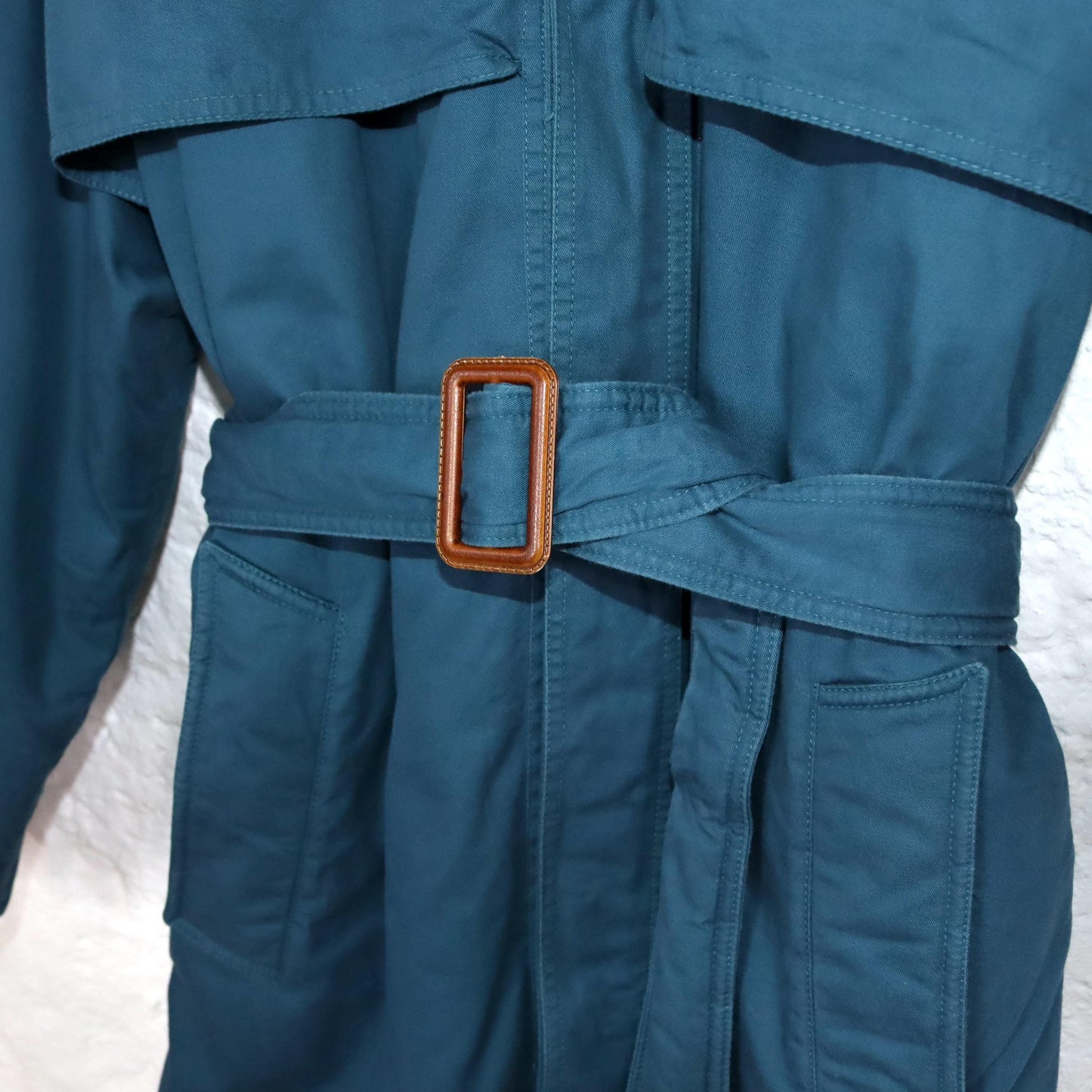 Vintage 80s 90s CIAO trench coat lined blue belt L