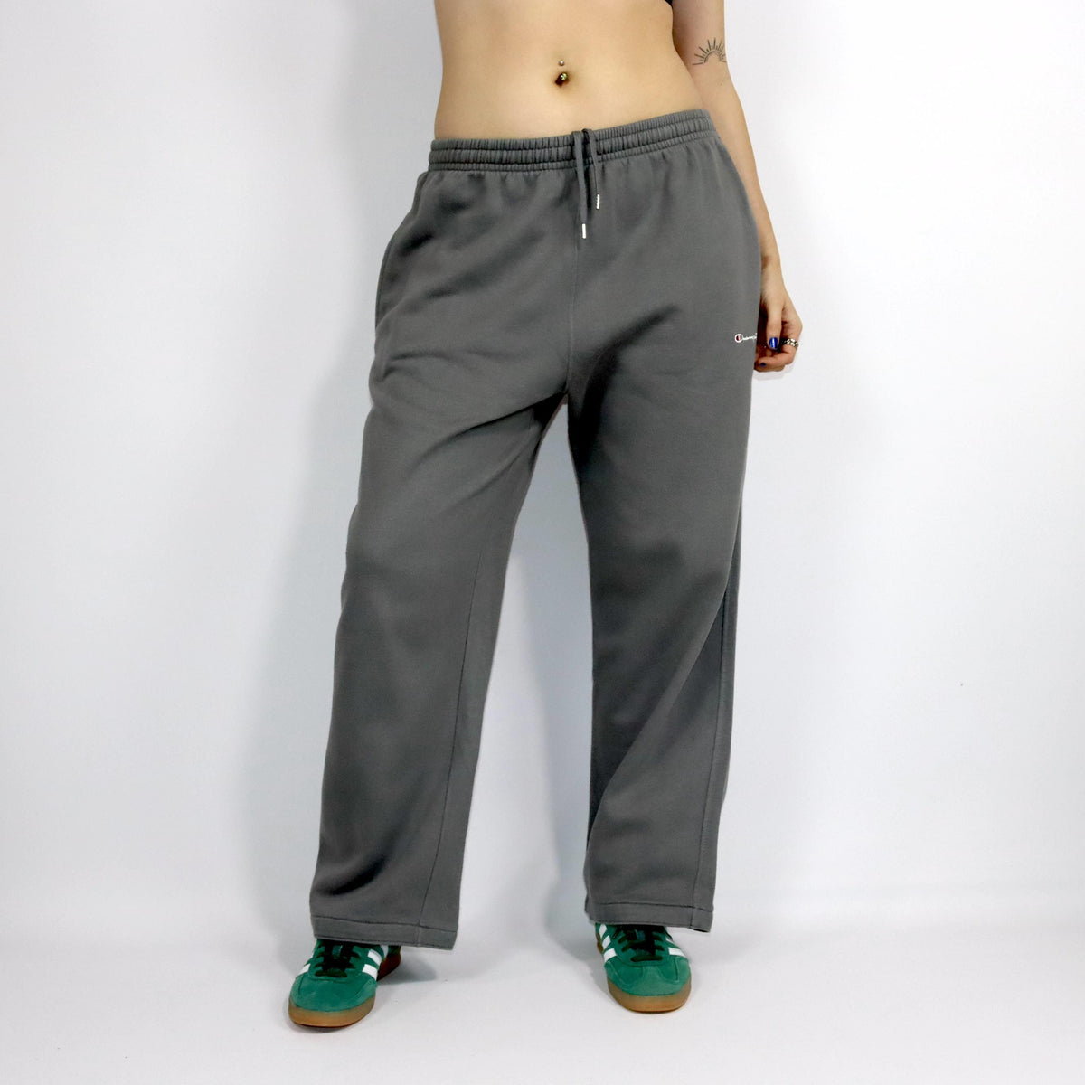 Vintage 80s 90s CHAMPION jogging pants tracksuit bottoms baggy wide leg grey XXL