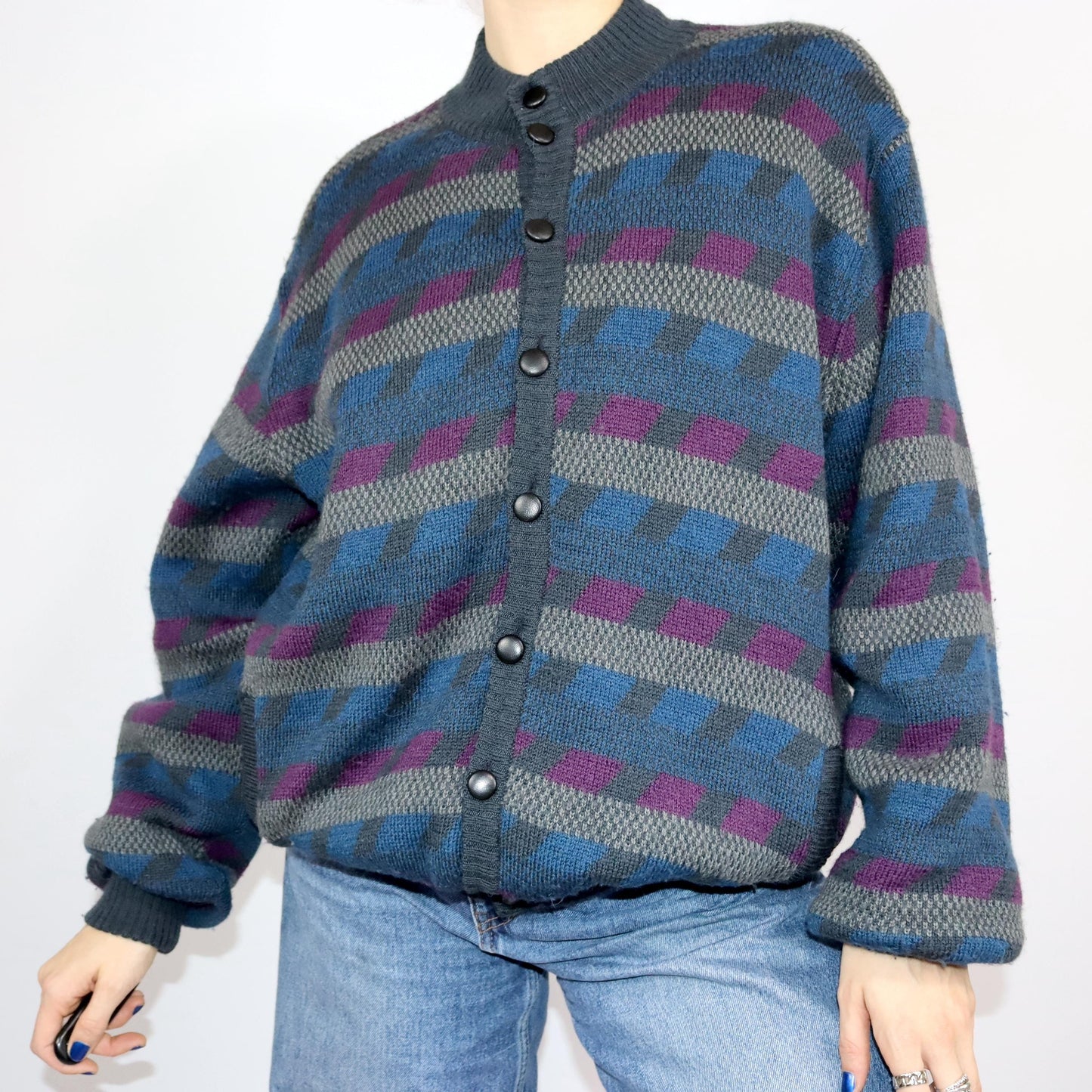Vintage 80s 90s TED LAPIDUS wool jacket lightly lined alpaca wool patterned 50 L